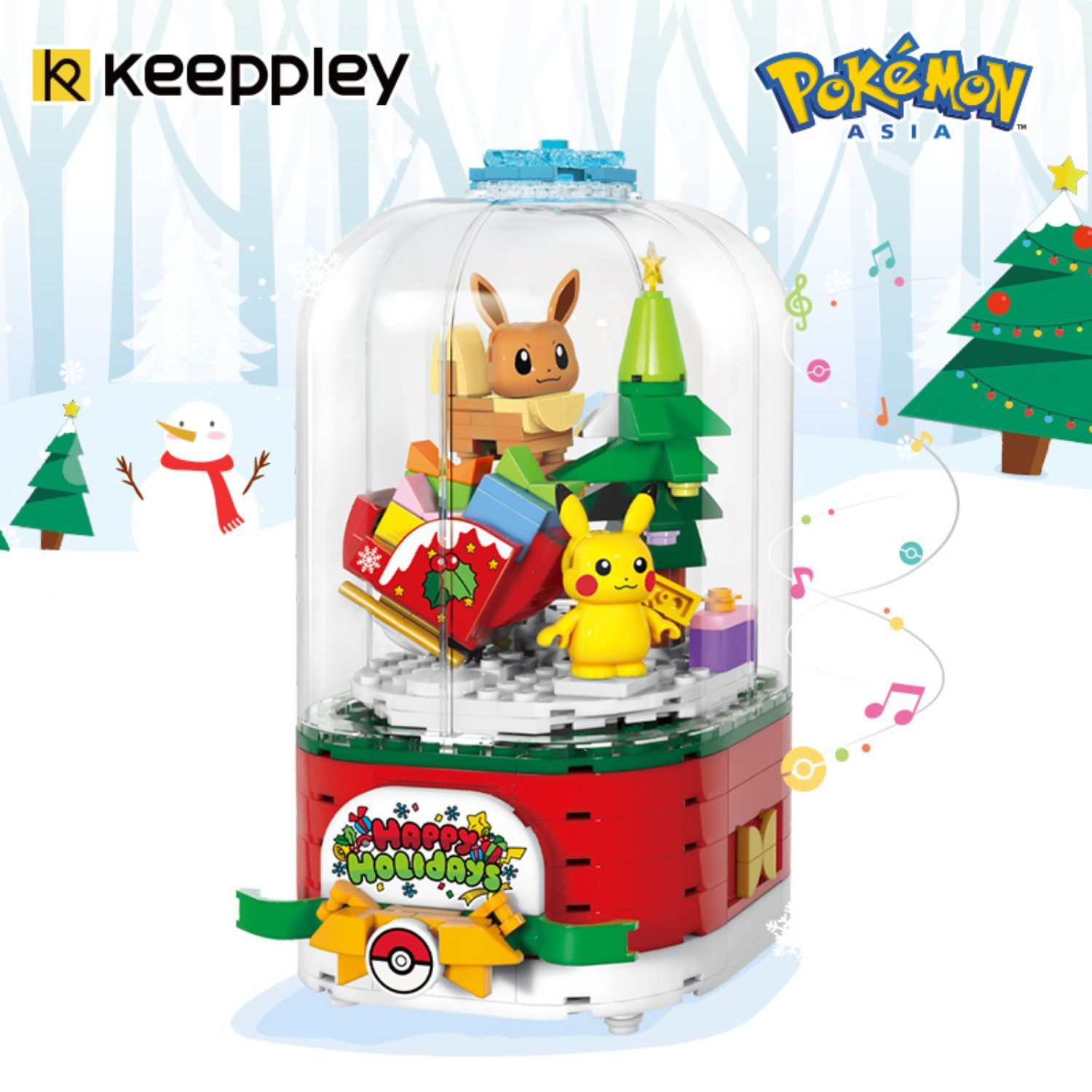 Đồ Chơi Lắp Ráp KEEPPLEY Pokemon Music Box Building Blocks K20211
