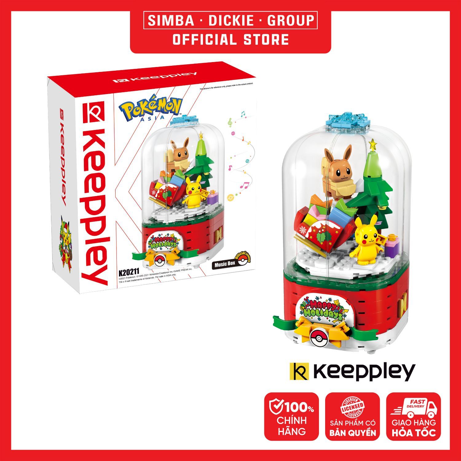 Đồ Chơi Lắp Ráp KEEPPLEY Pokemon Music Box Building Blocks K20211