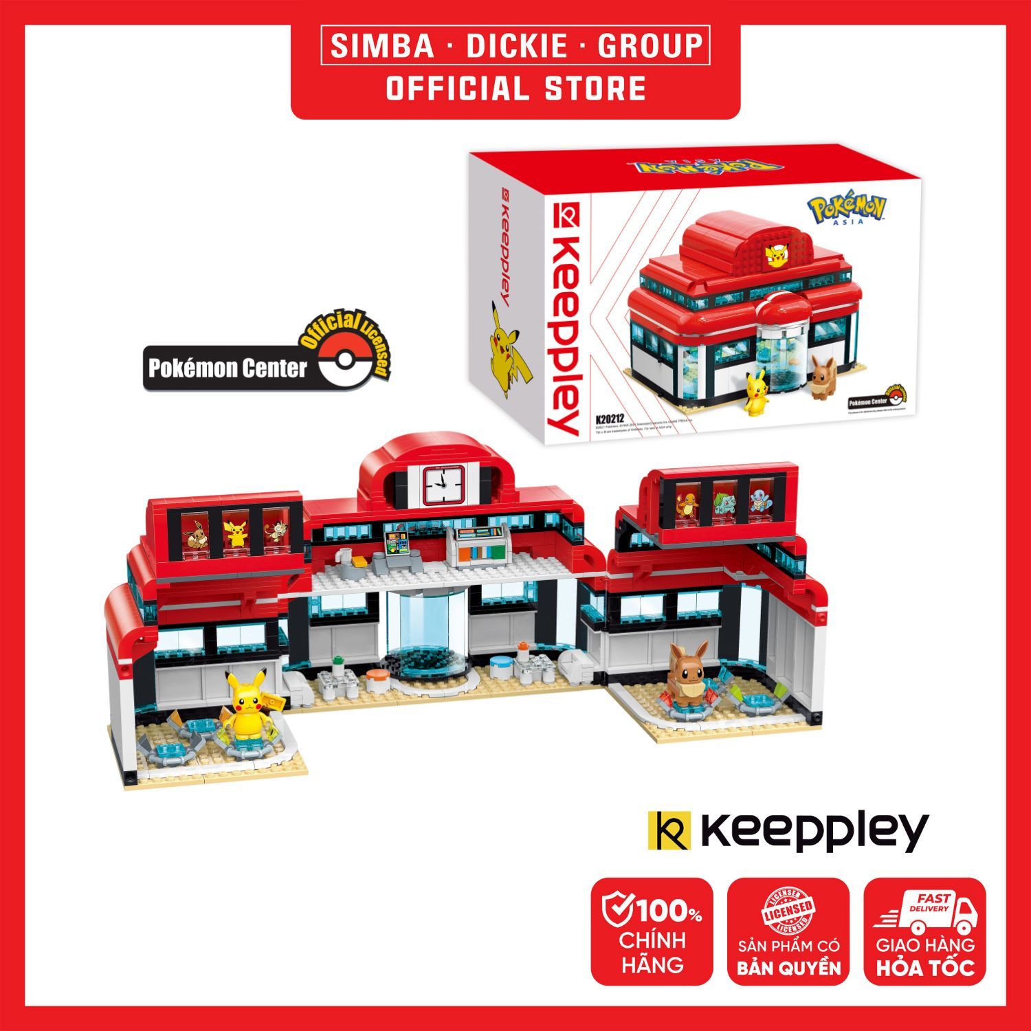 Đồ Chơi Lắp Ráp KEEPPLEY Pokemon - Pokémon Center K20212 Building Block