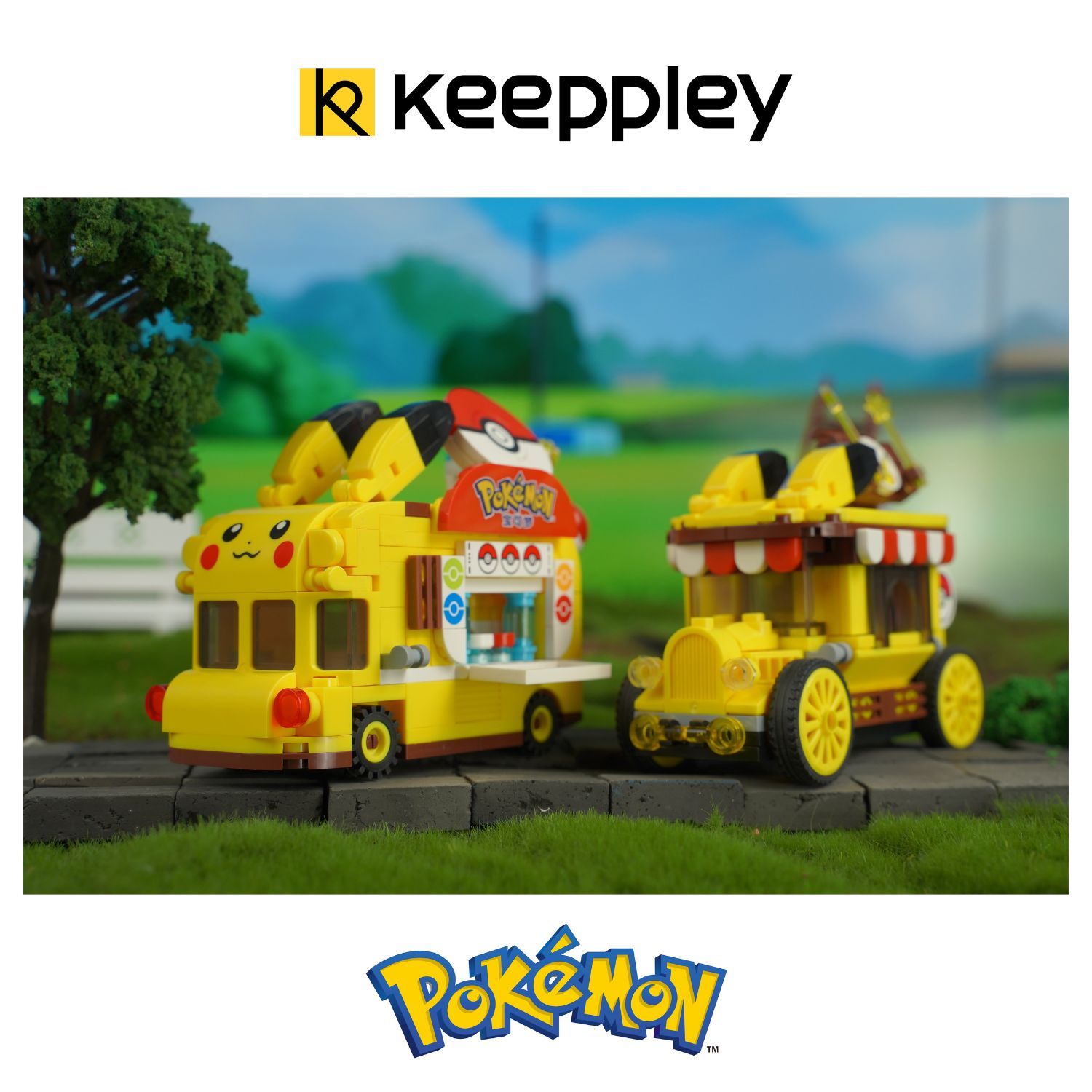 Đồ Chơi Lắp Ráp KEEPPLEY Pokemon Pikachu Mini Food Cart K20213 Building Block