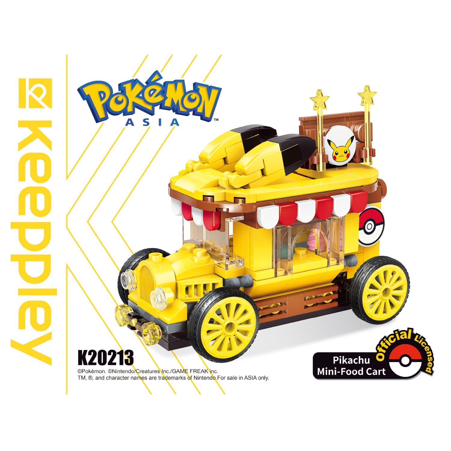 Đồ Chơi Lắp Ráp KEEPPLEY Pokemon Pikachu Mini Food Cart K20213 Building Block