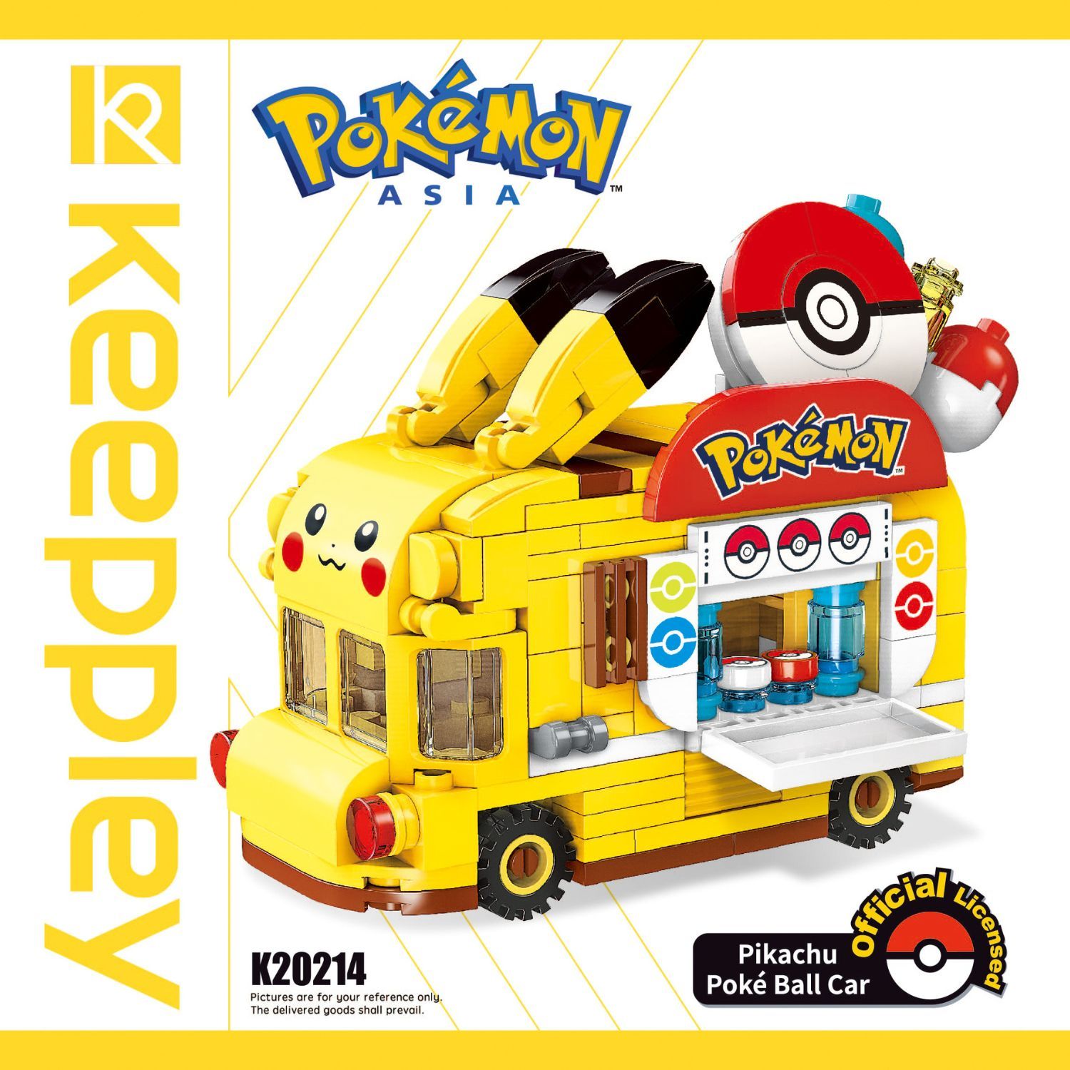 Đồ Chơi Lắp Ráp KEEPPLEY Pokemon - Pikachu Poké Ball Car K20214 Building Block