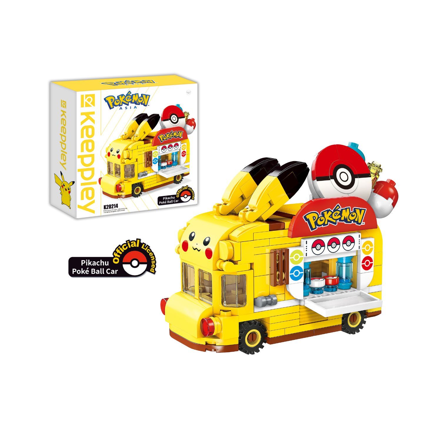 Đồ Chơi Lắp Ráp KEEPPLEY Pokemon - Pikachu Poké Ball Car K20214 Building Block