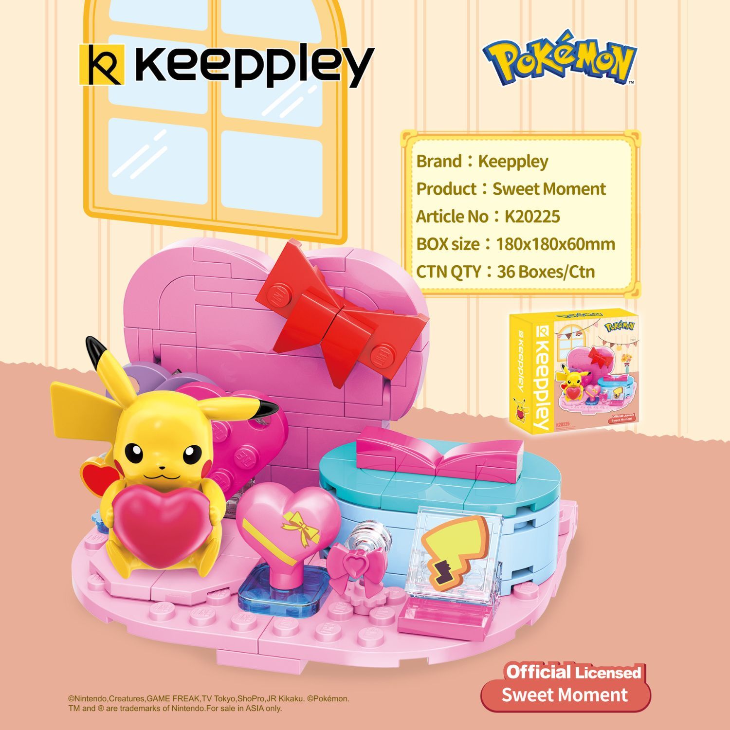Đồ Chơi Lắp Ráp KEEPPLEY Pokemon - Sweet Moment K20225 Building Block