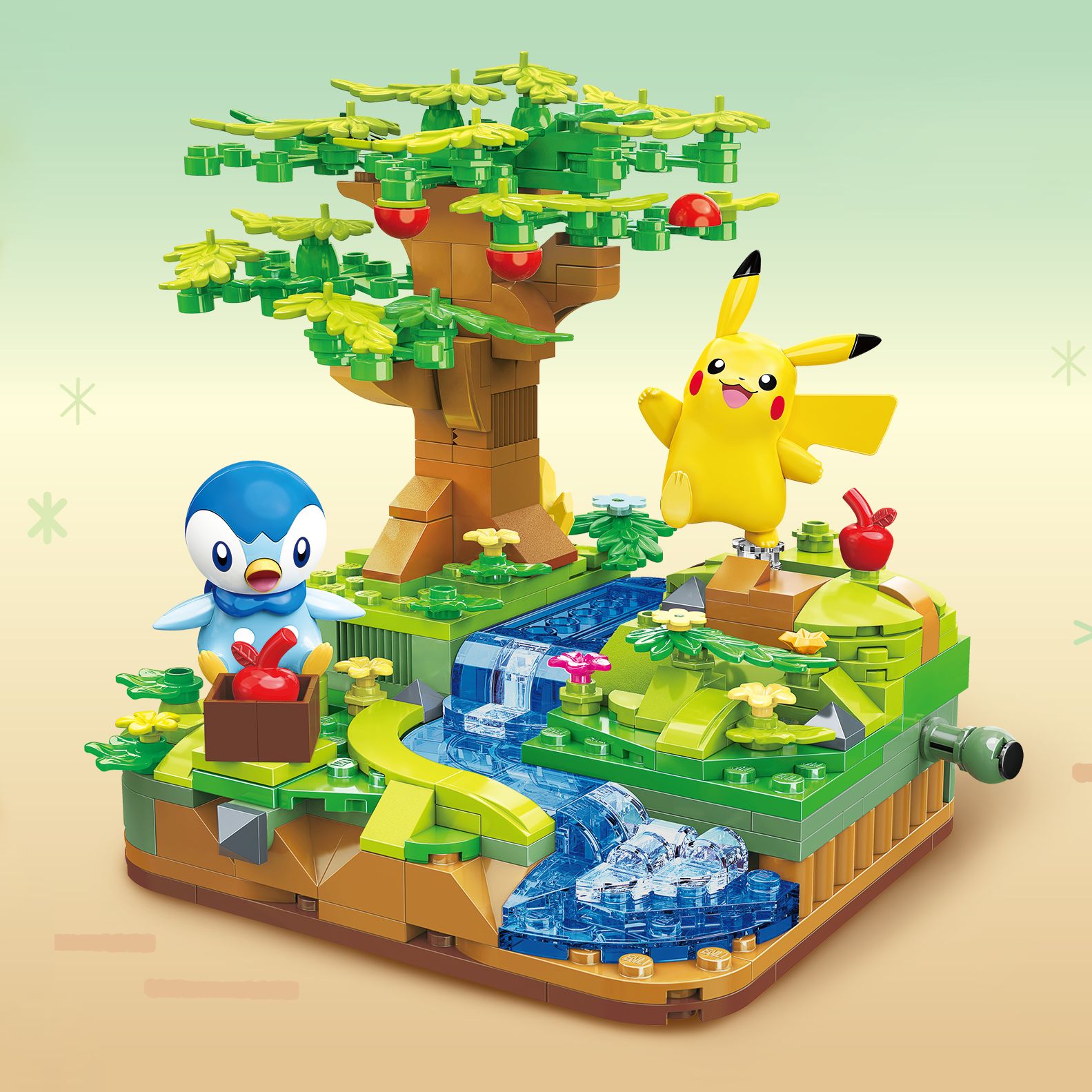 Đồ Chơi Lắp Ráp KEEPPLAY Pokemon Creek Bank Fruit Picking PIPLUP & PIKACHU K20244 Building Block - Simba Toys Vietnam