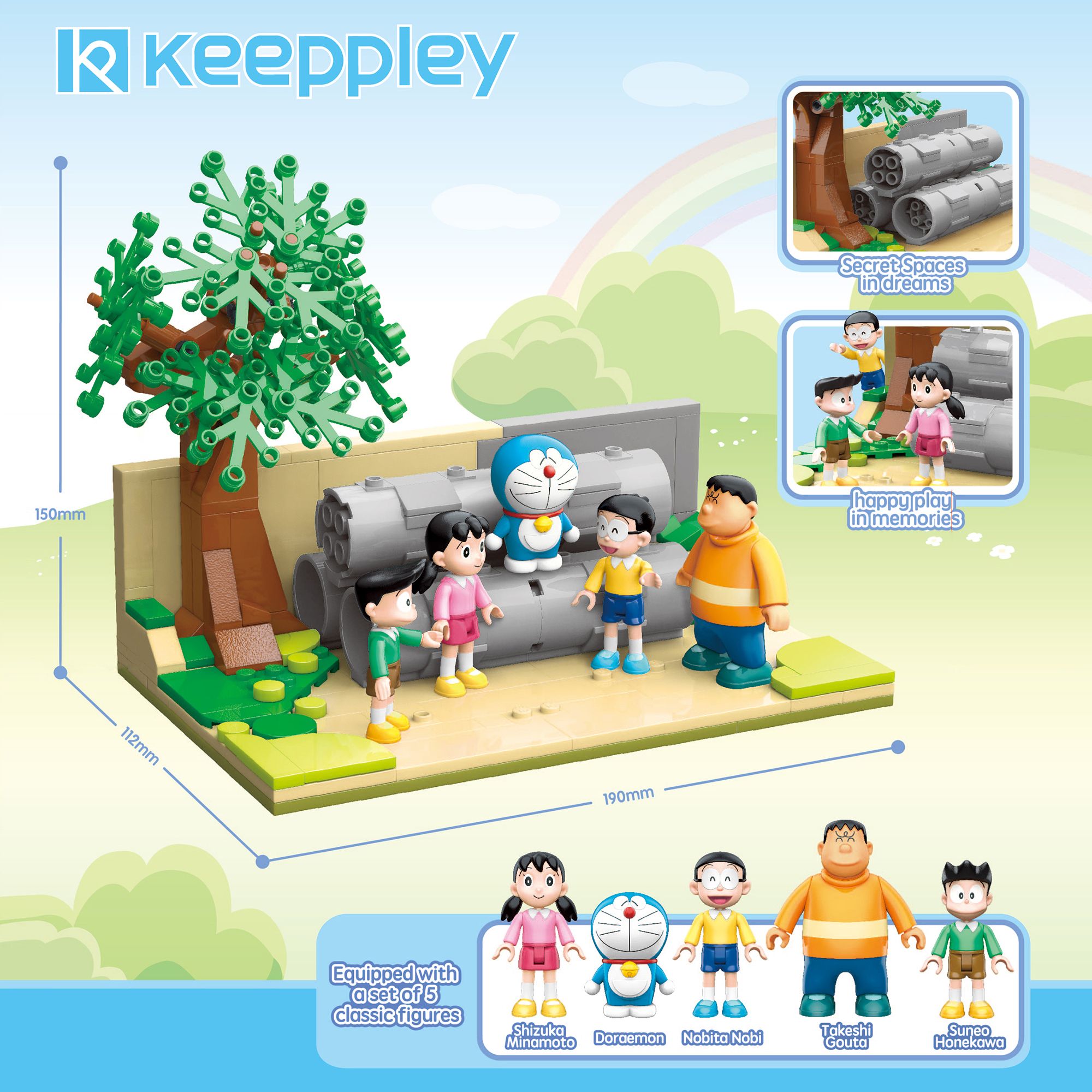 Đồ Chơi Lắp Ráp KEEPPLEY Doraemon Cement Pipe Lot Playground K20409