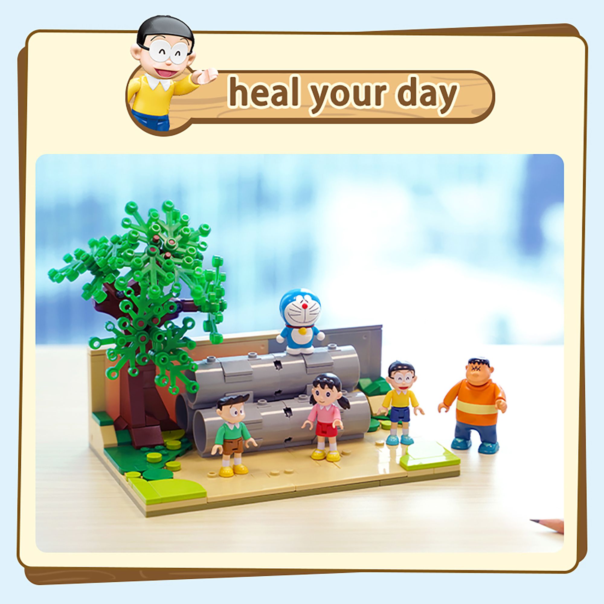 Đồ Chơi Lắp Ráp KEEPPLEY Doraemon Cement Pipe Lot Playground K20409