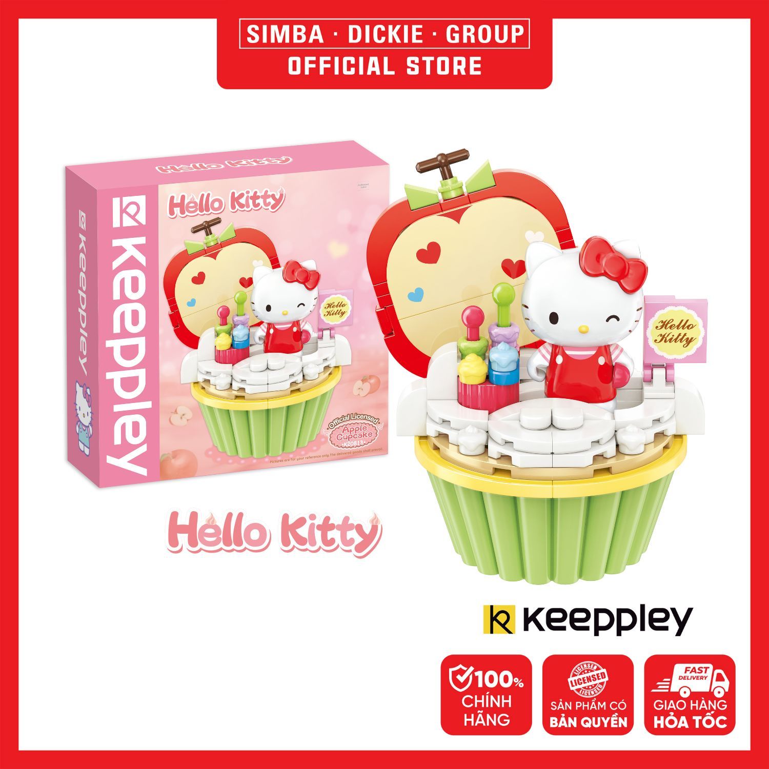 Đồ Chơi Lắp Ráp KEEPPLEY Sanrio Cupcake-Hello Kitty K20813