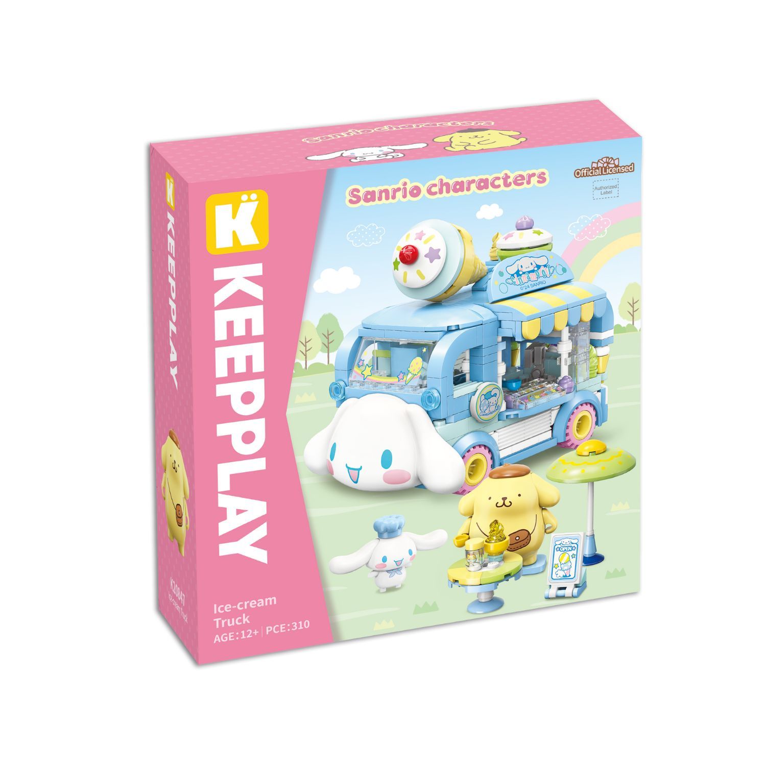 Đồ Chơi Lắp Ráp KEEPPLEY Sanrio Cinnamoroll & Pompompurin's Ice-cream Truck Building Blocks K20847