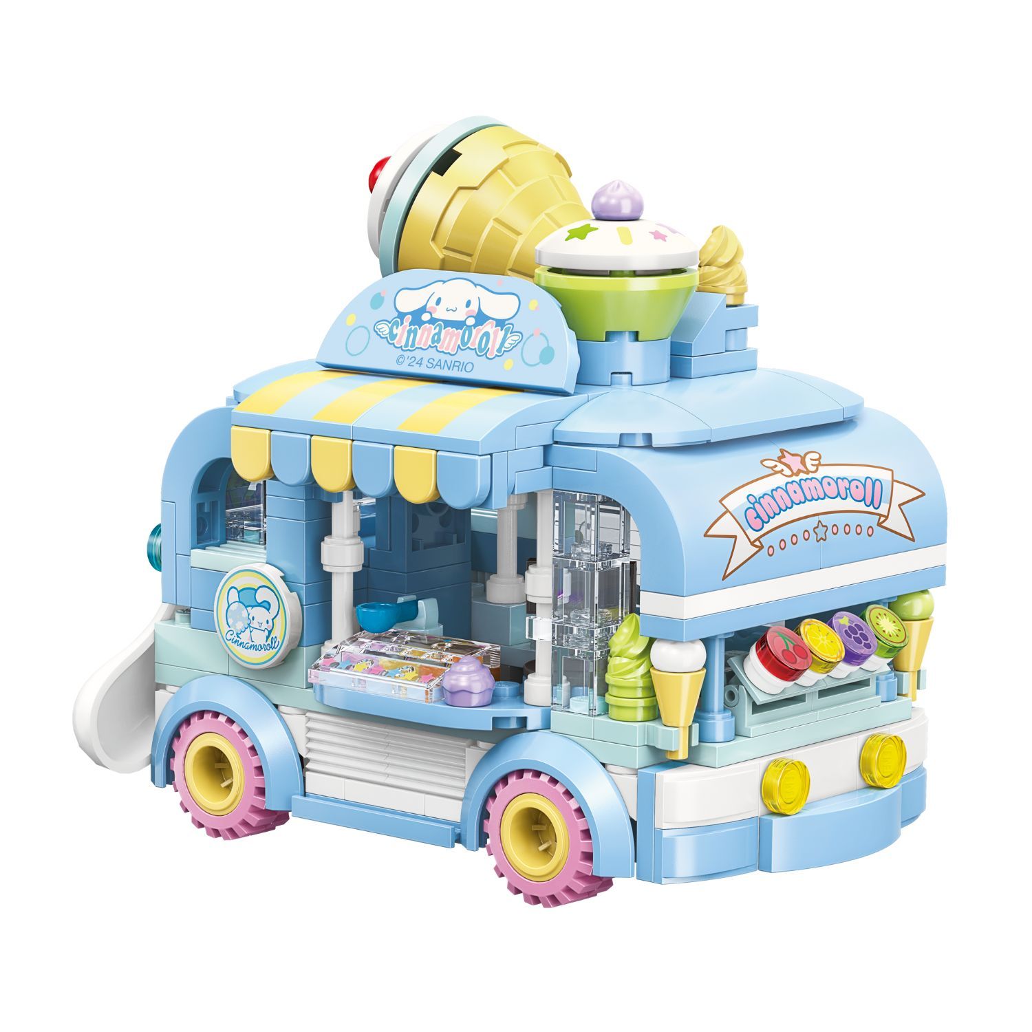 Đồ Chơi Lắp Ráp KEEPPLEY Sanrio Cinnamoroll & Pompompurin's Ice-cream Truck Building Blocks K20847