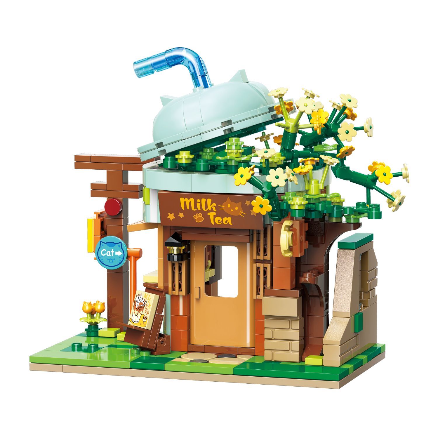 Đồ Chơi Lắp Ráp KEEPPLEY Lovely Street ASH Cat Milk Tea Shop Building Blocks K28007