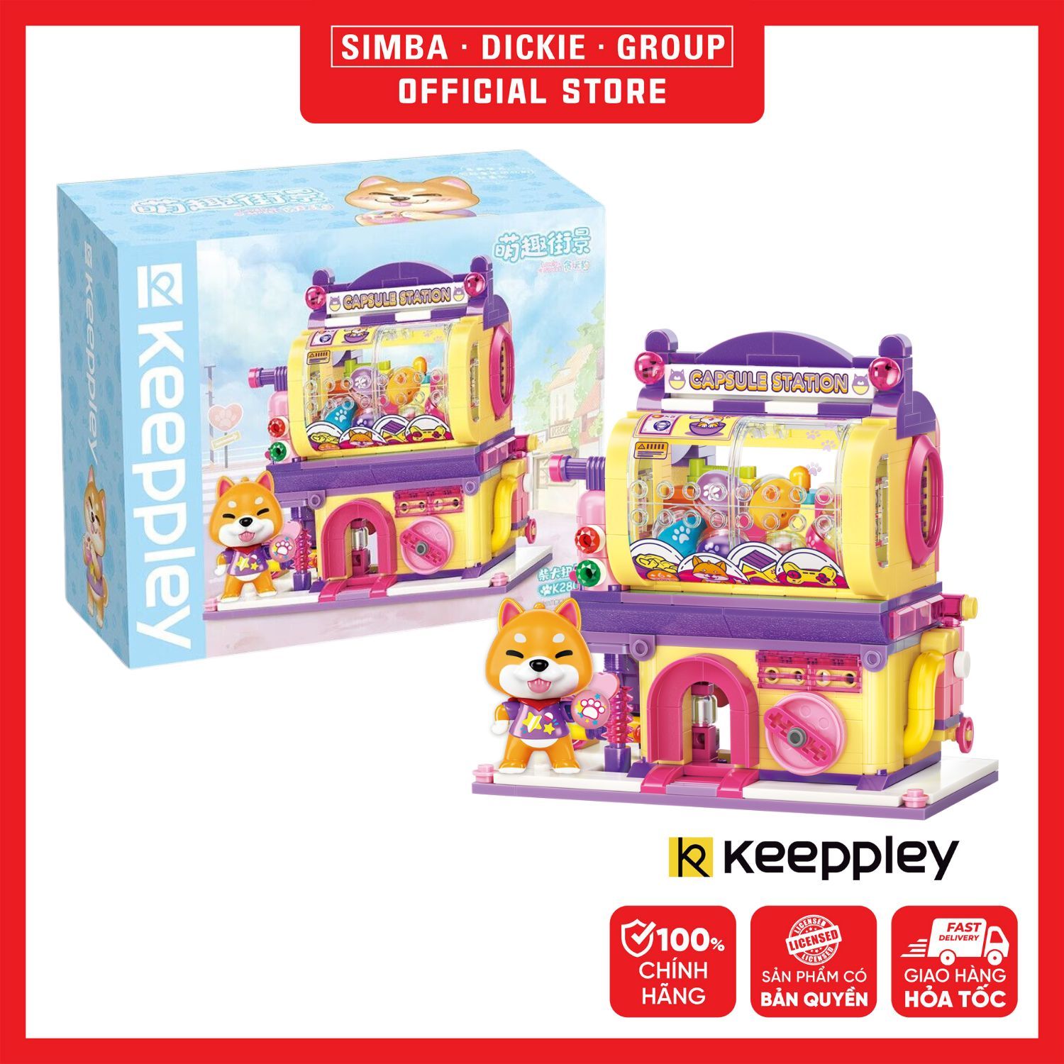 Đồ Chơi Lắp Ráp KEEPPLEY Shiba Inu Gashapon Machine Building Blocks K28010