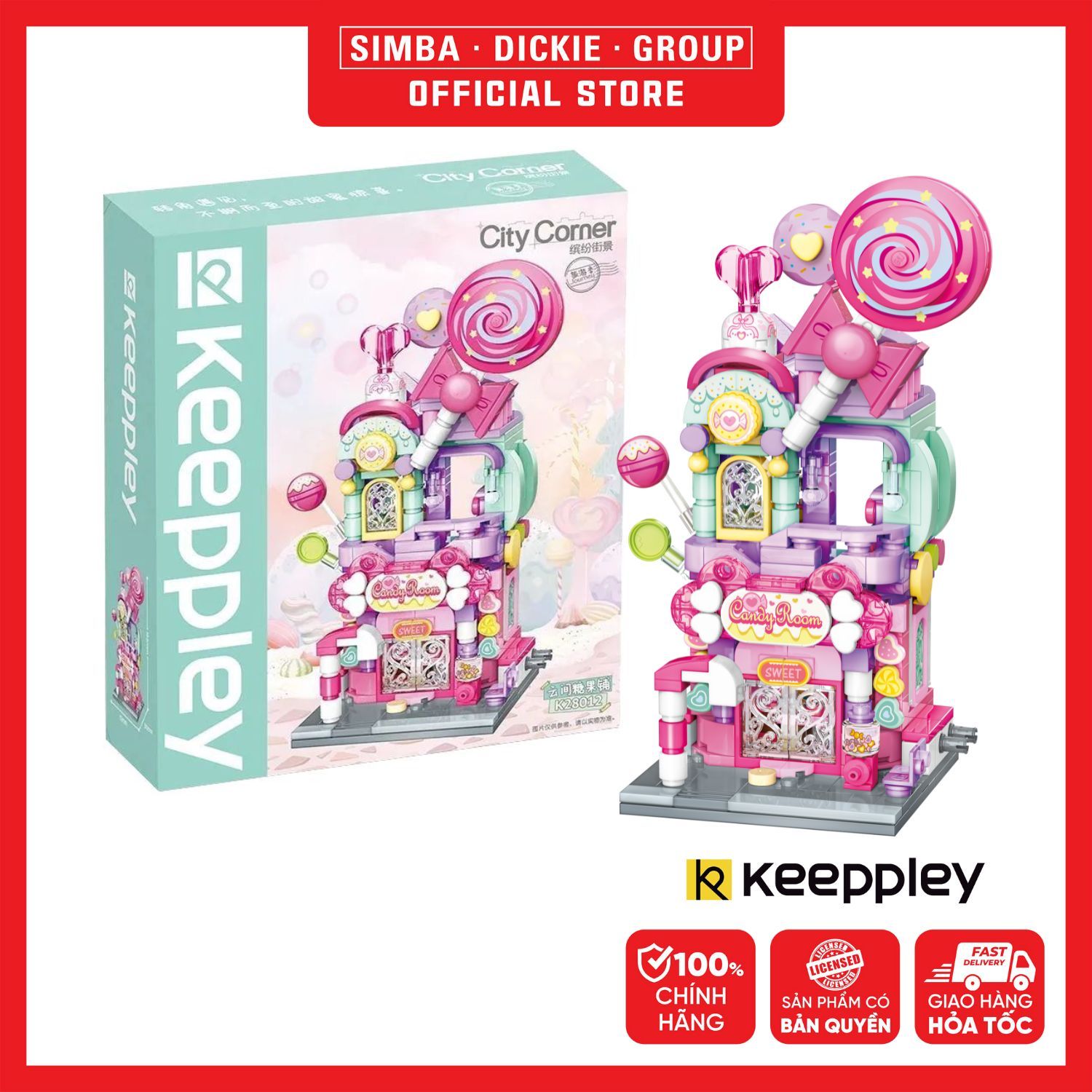 Đồ Chơi Lắp Ráp KEEPPLEY City Corner Sky Candy Shop Building Blocks K28012