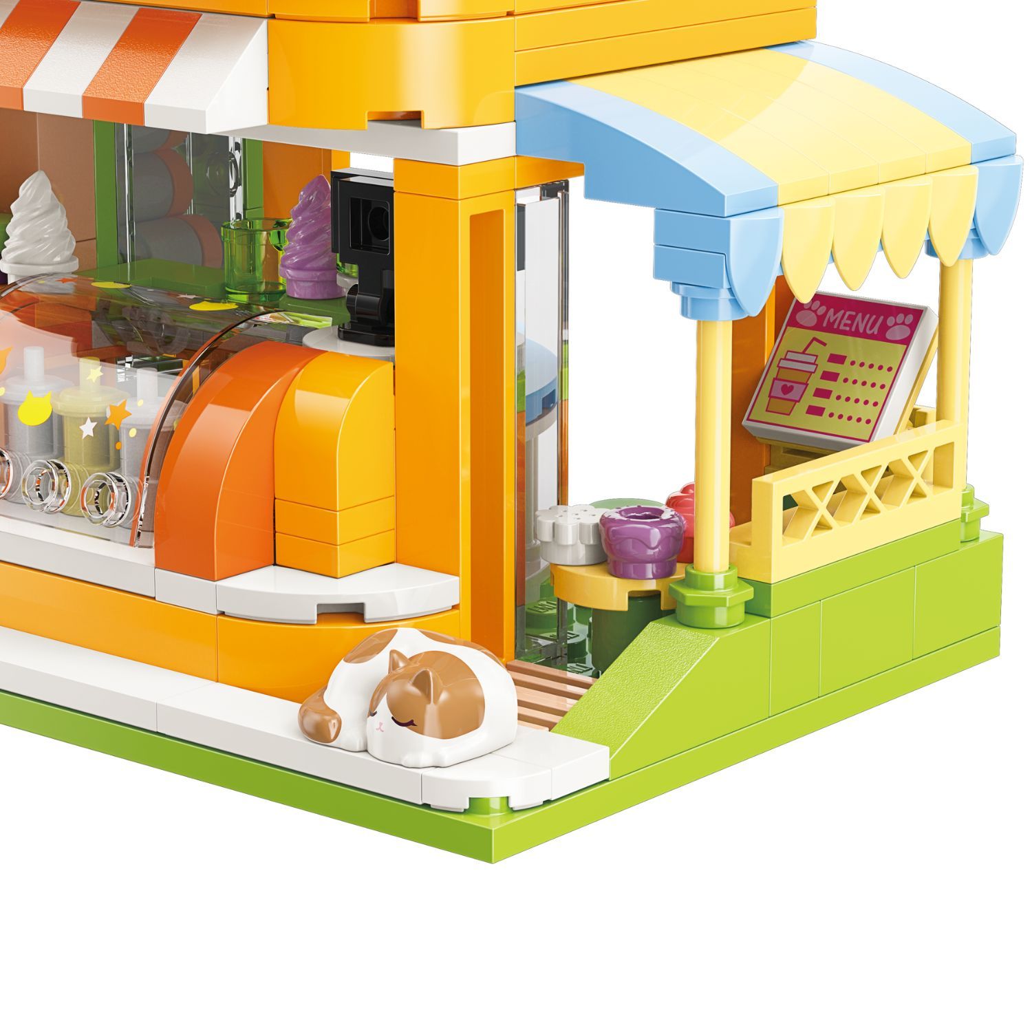 Đồ Chơi Lắp Ráp KEEPPLEY Lovely Street British Short Hair-Juice Shop Building Blocks K28017