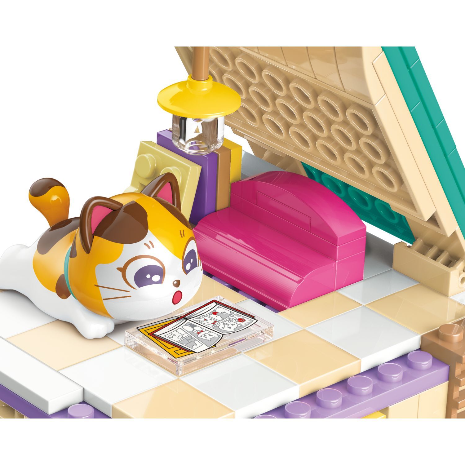 Đồ Chơi Lắp Ráp KEEPPLEY Lovely Street Calico Cat-Comic Book Store Building Blocks K28018