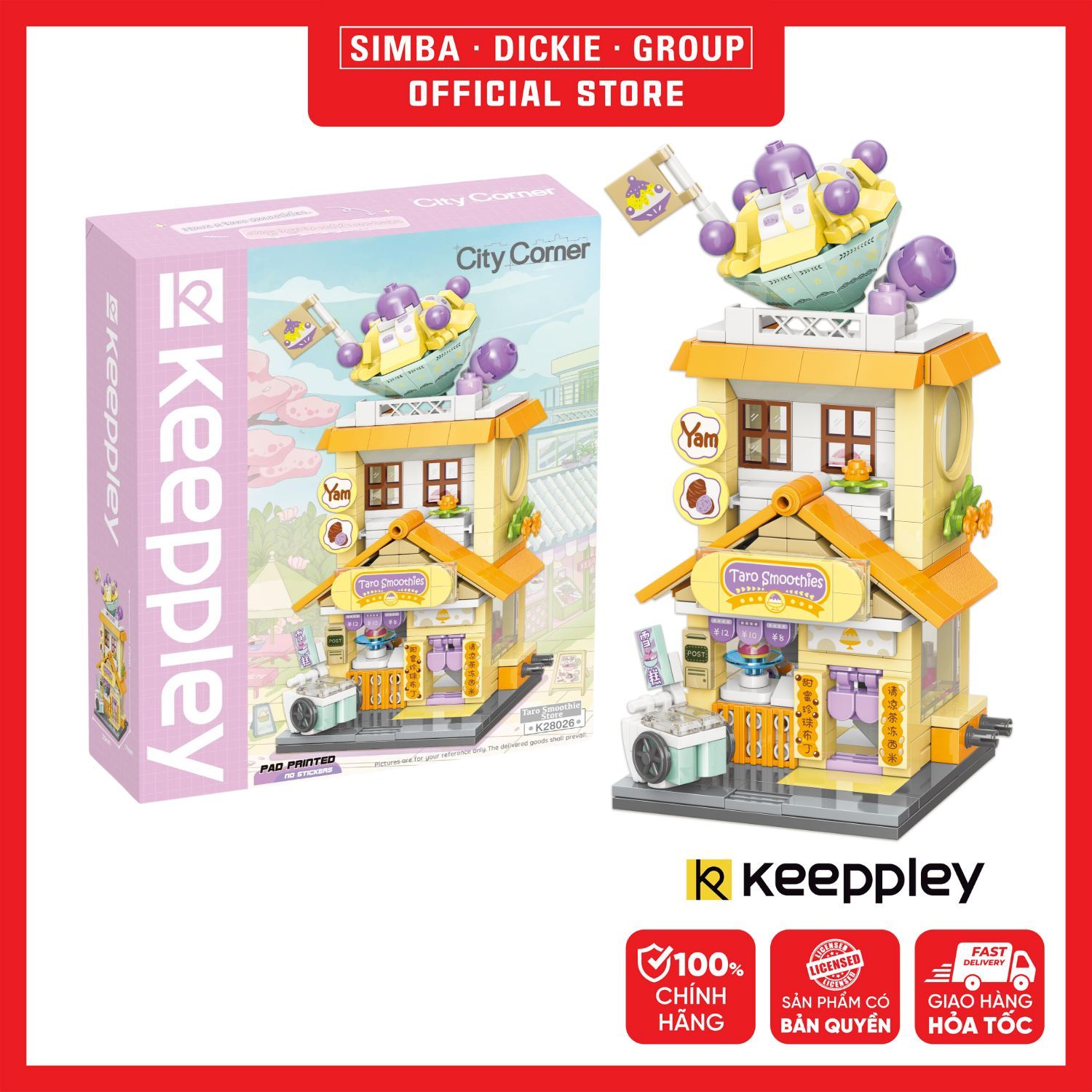Đồ Chơi Lắp Ráp KEEPPLEY City Corner Taro Smoothie Shop Building Blocks K28026