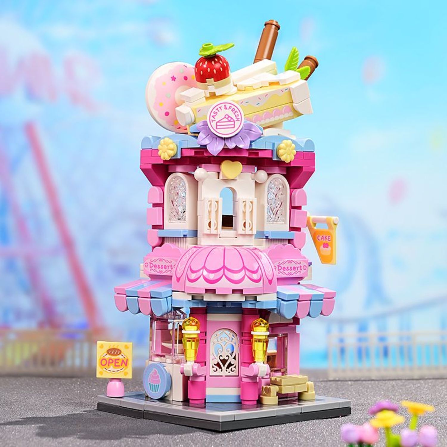 Đồ Chơi Lắp Ráp KEEPPLEY City Corner Sugary Mille-Feuille Shop Building Blocks K28027