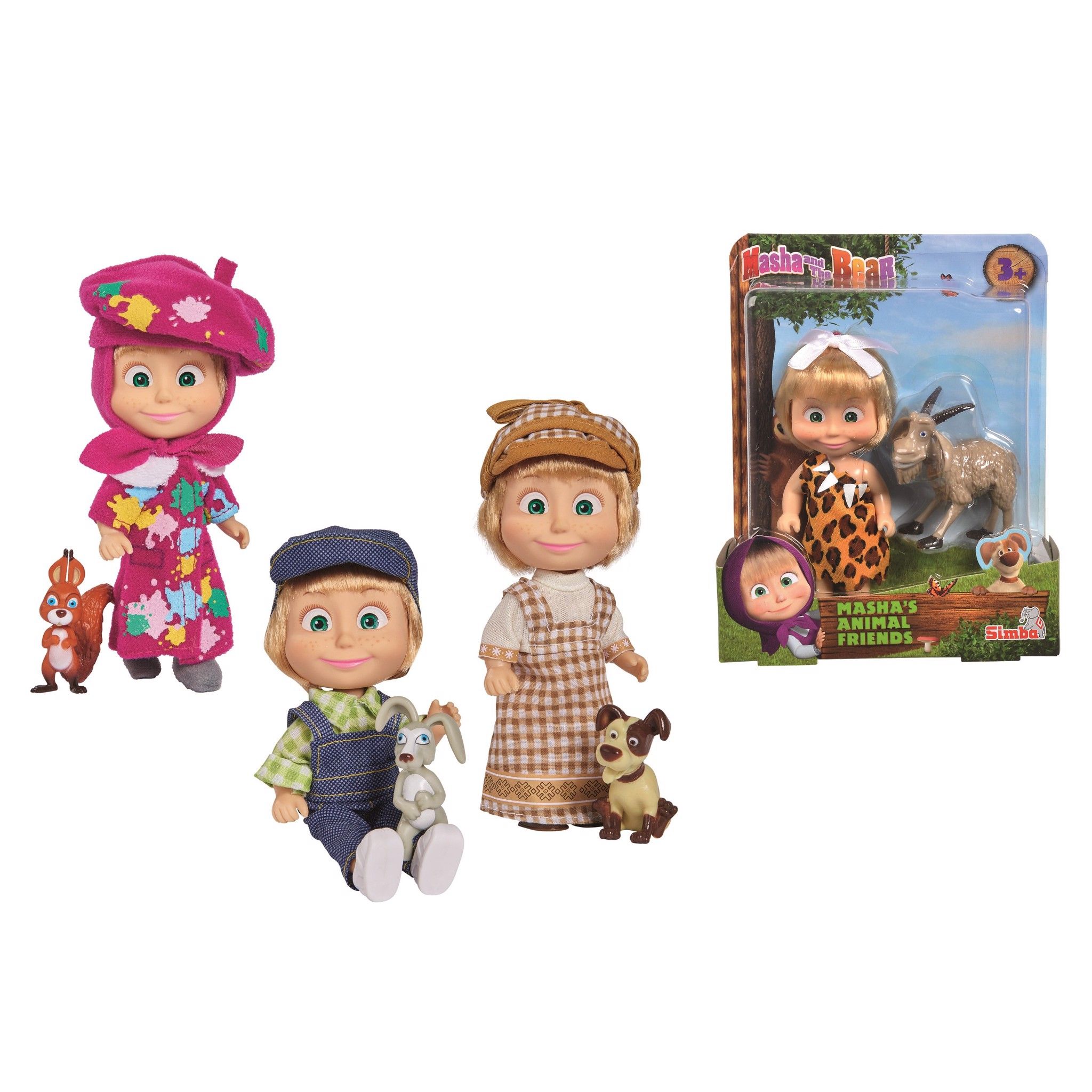 109301057 Đồ Chơi Búp Bê MASHA AND THE BEAR Masha's Animal Friends