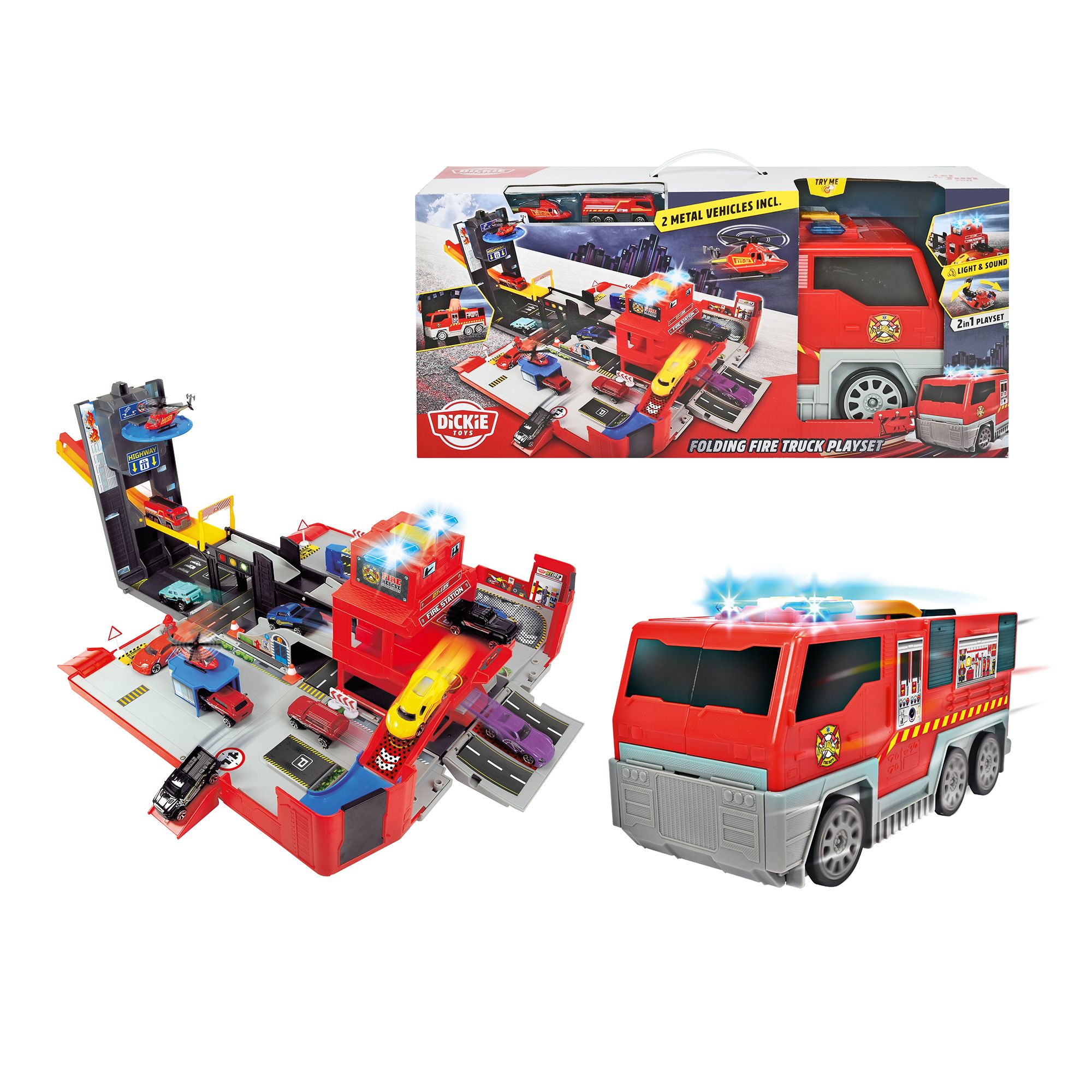 203719005 Bộ Đồ Chơi Mô Hình Cứu Hỏa DICKIE TOYS Fire City Playset