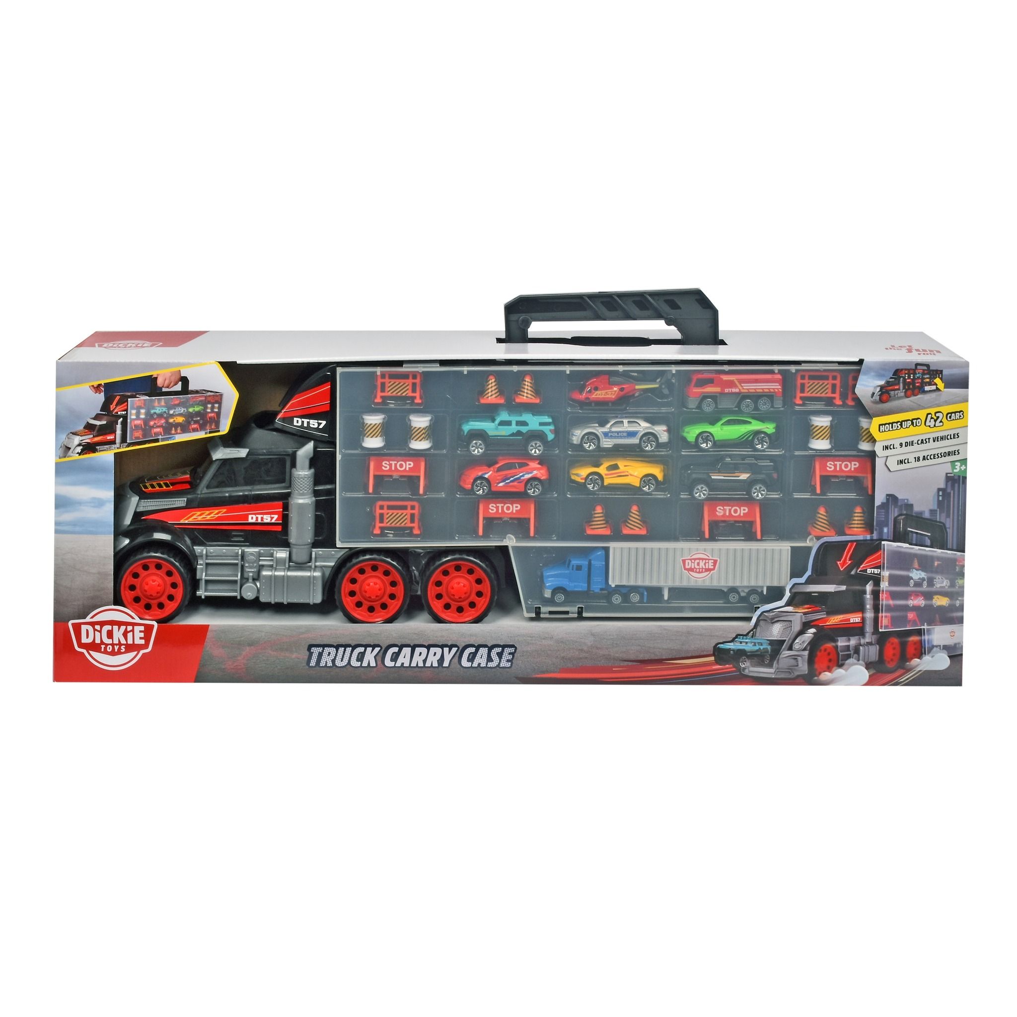 203749023 Bộ Xe Tải Chở Xe Hơi DICKIE TOYS Truck Carry Case