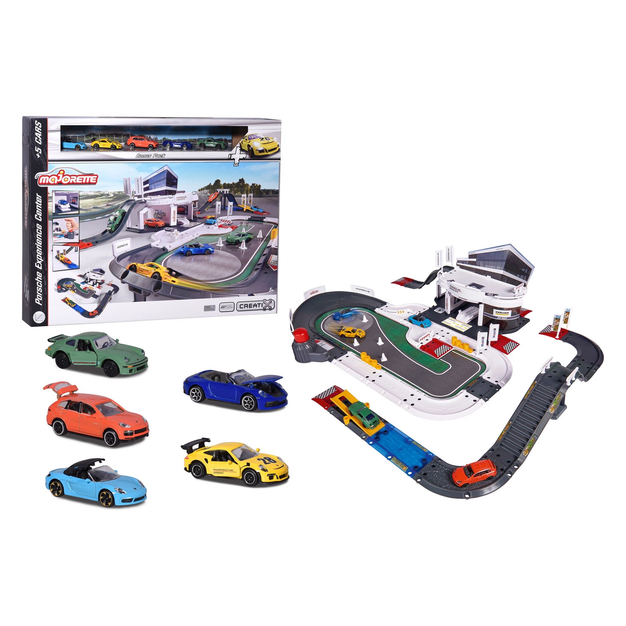 212050029 Bộ Đồ Chơi Mô Hình Trạm Xe MAJORETTE Porsche Experience Center + 5 Cars