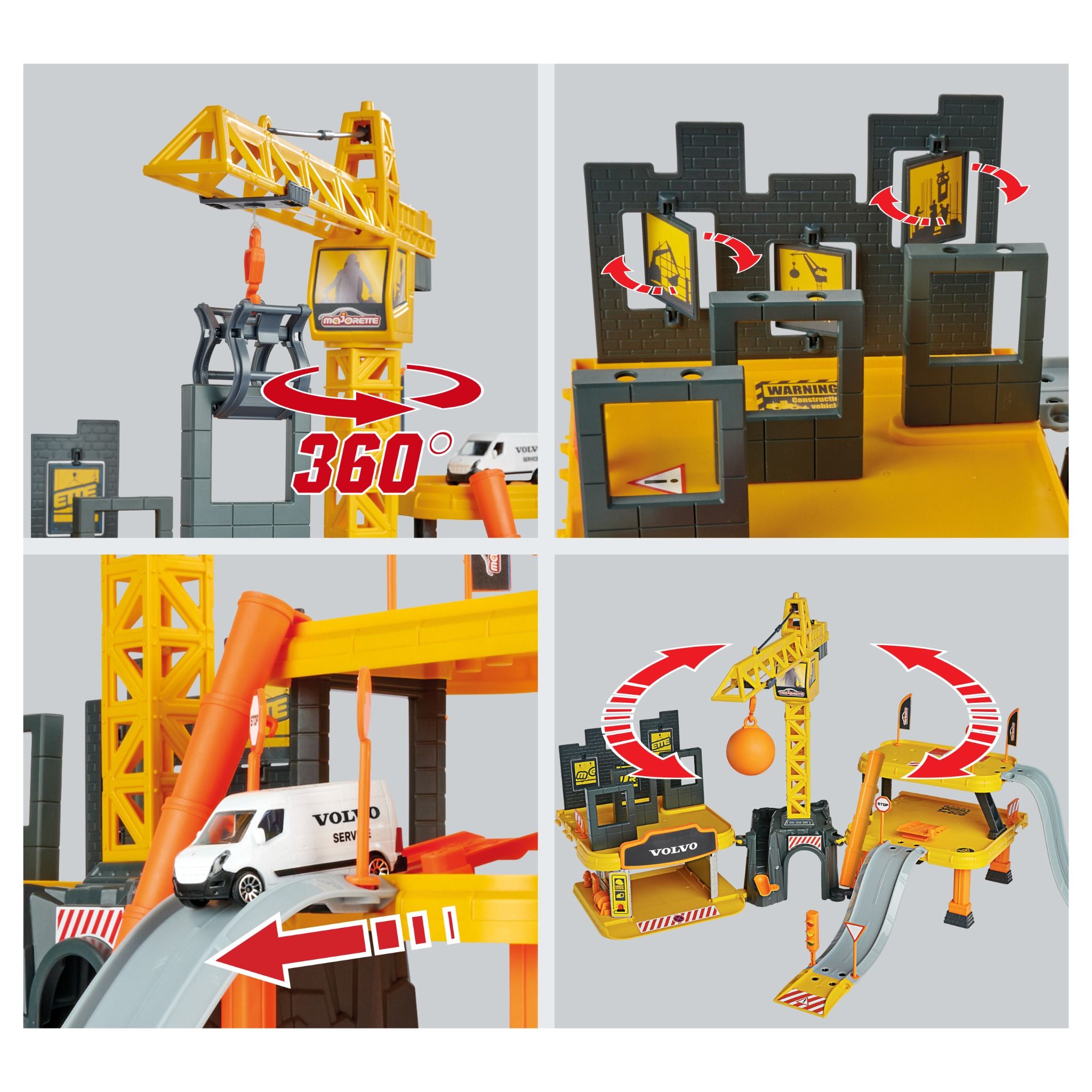 212050032 Bộ Đồ Chơi Mô Hình Xây Dựng MAJORETTE Creatix Construction + 5 Volvo Cars