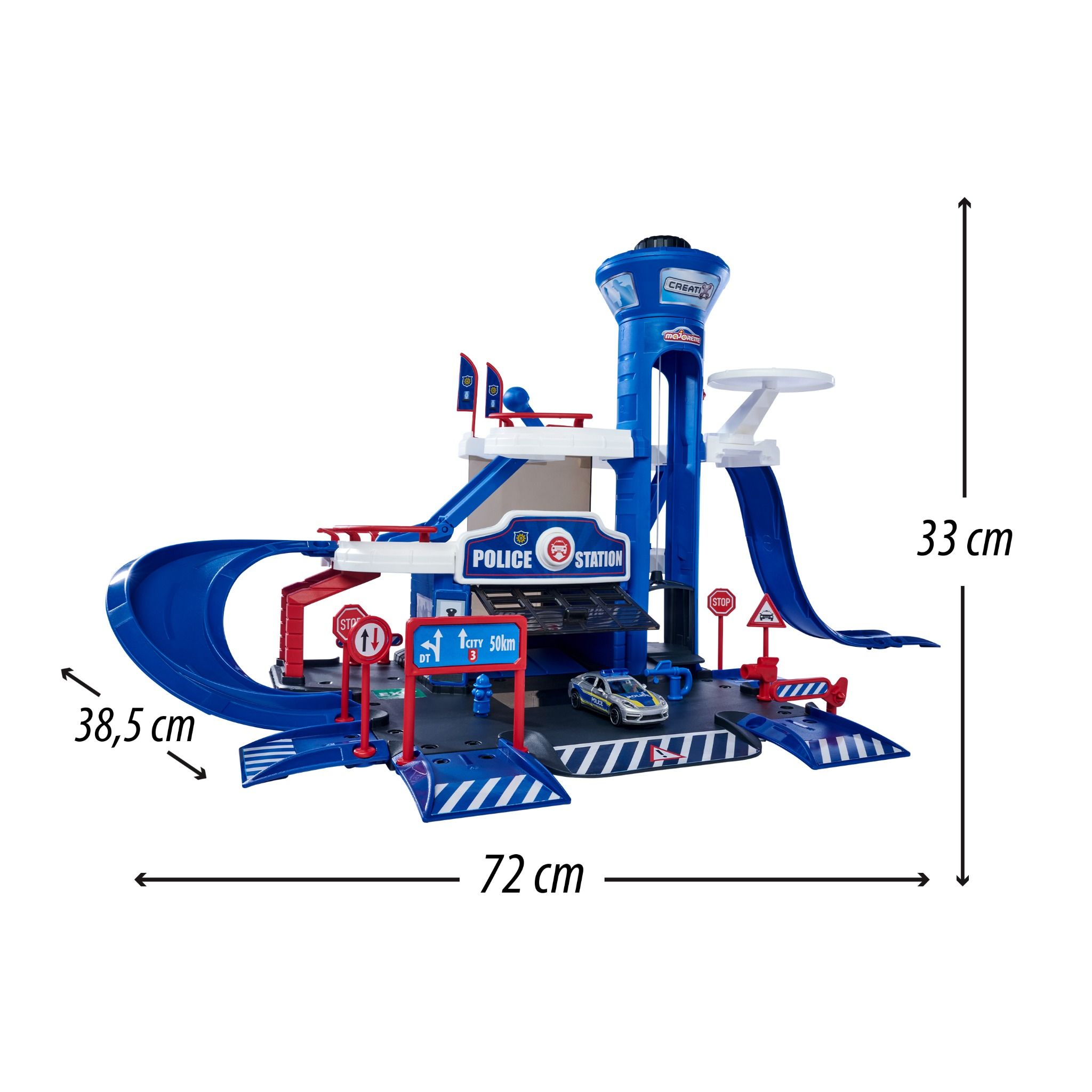 212050036 Bộ Đồ Chơi Xe Mô Hình Cảnh Sát MAJORETTE Creatix Police Station