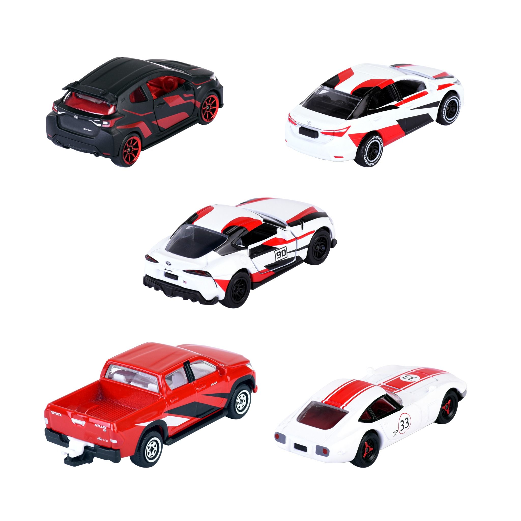 212053189 Bộ 5 Xe Mô Hình MAJORETTE Toyota Racing 5 Pieces Giftpack
