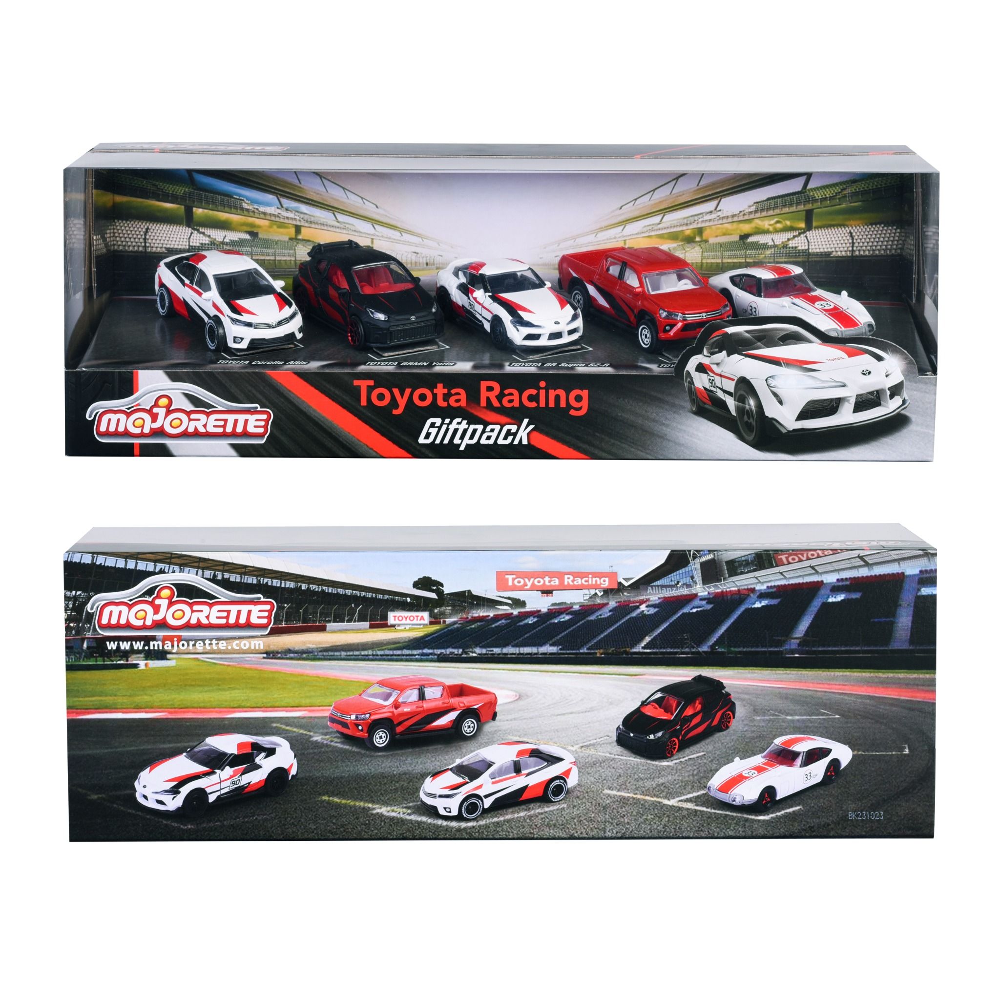 212053189 Bộ 5 Xe Mô Hình MAJORETTE Toyota Racing 5 Pieces Giftpack