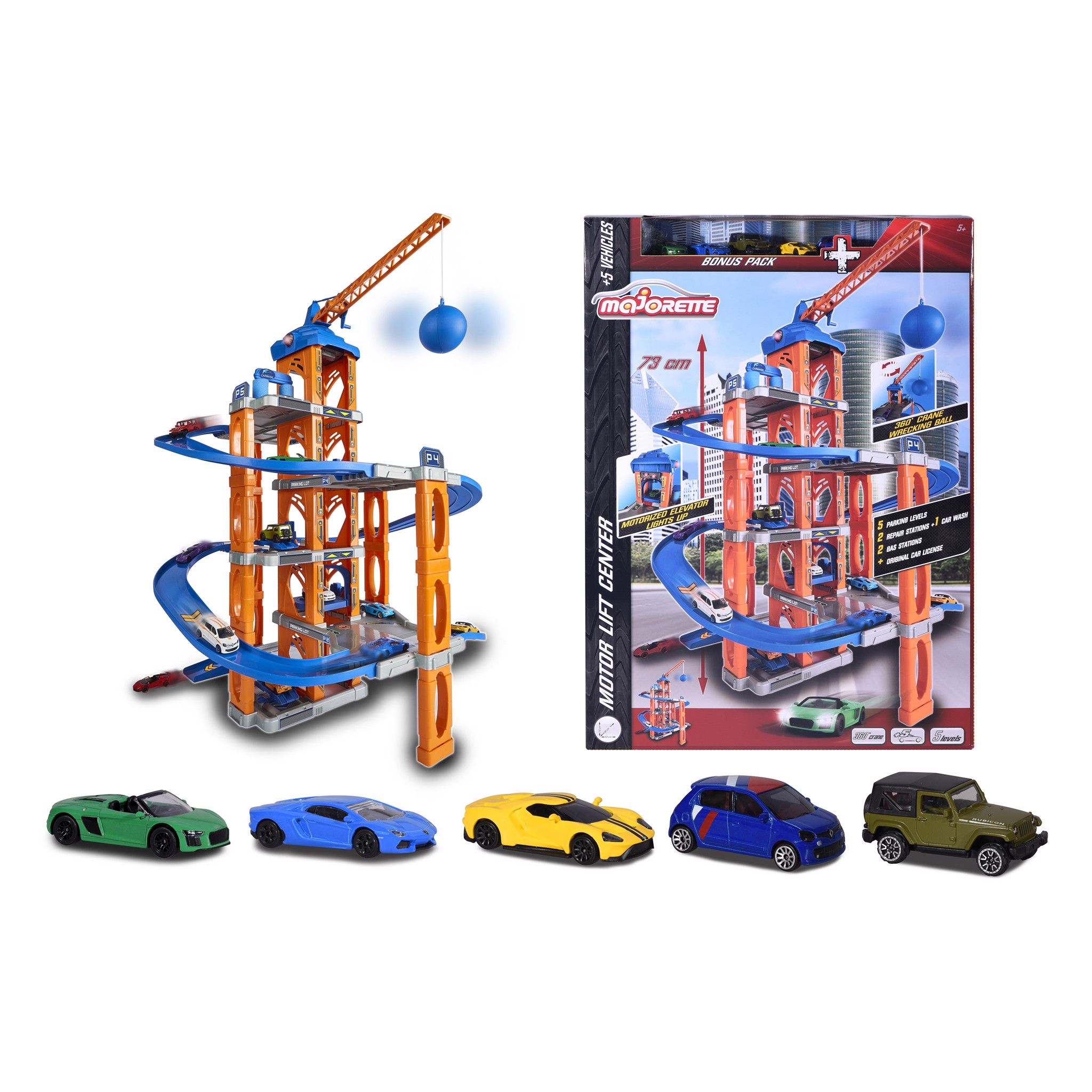 212059987 Bộ Đồ Chơi Mô Hình 5 Tầng MAJORETTE Motor Lift Center + 5 Cars