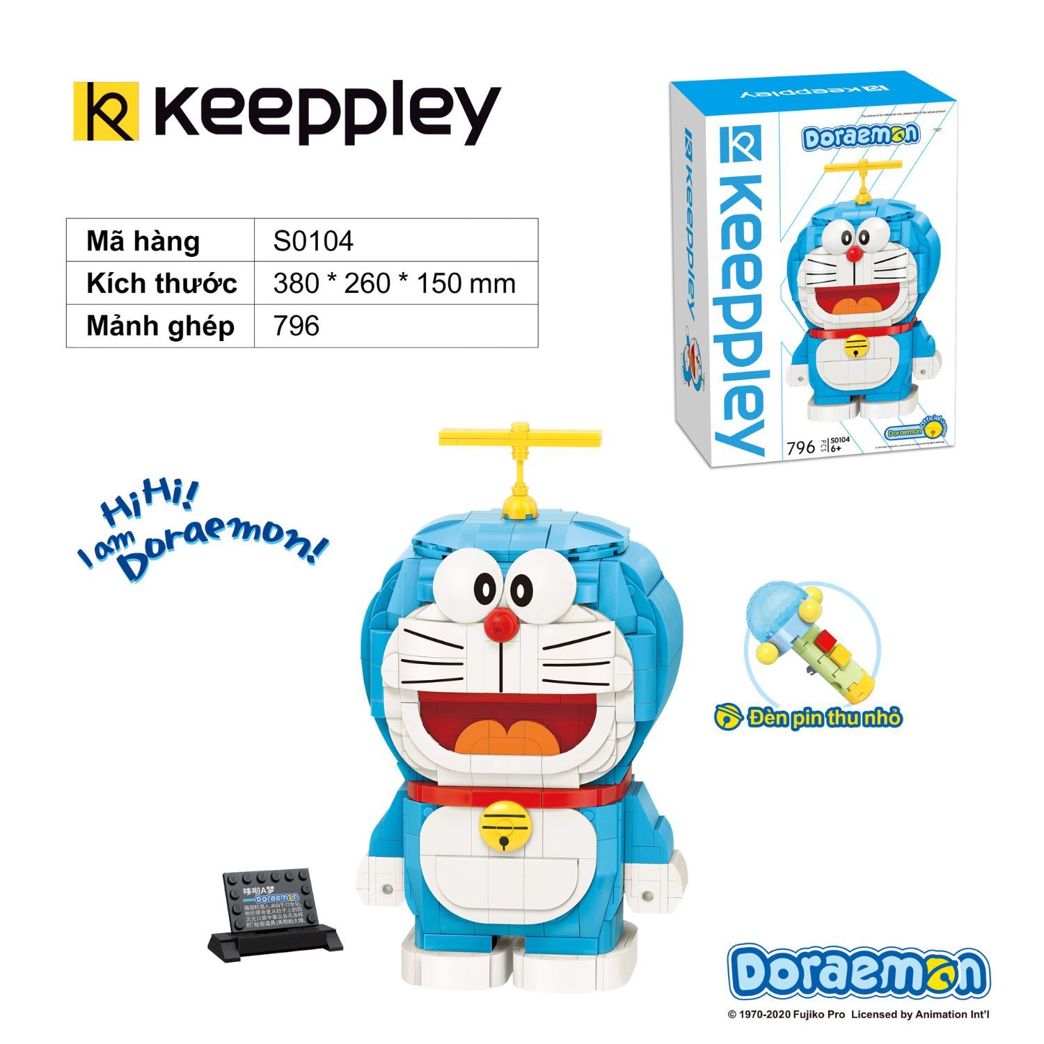 Đồ Chơi Lắp Ráp KEEPPLEY Doraemon Large Doraemon S0104 Building Block