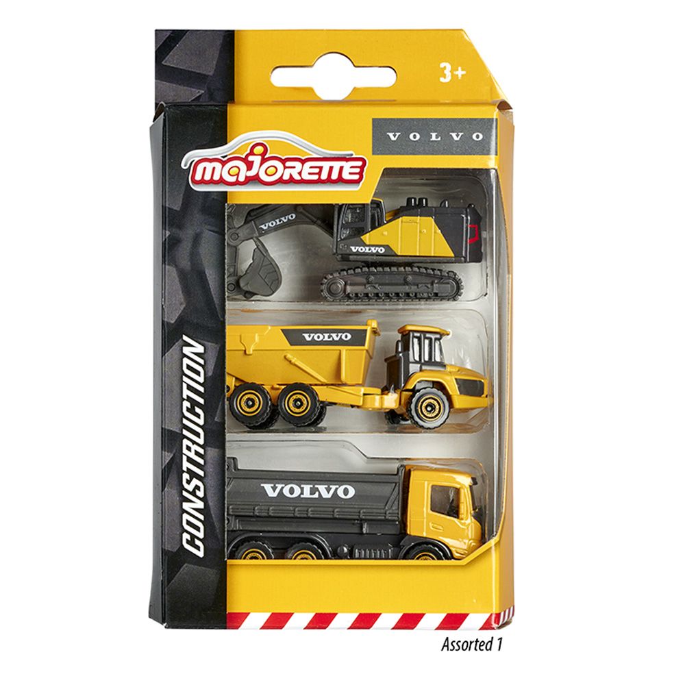 212057284 Bộ 3 Xe Mô Hình Xây Dựng MAJORETTE Volvo 3 Pieces Set