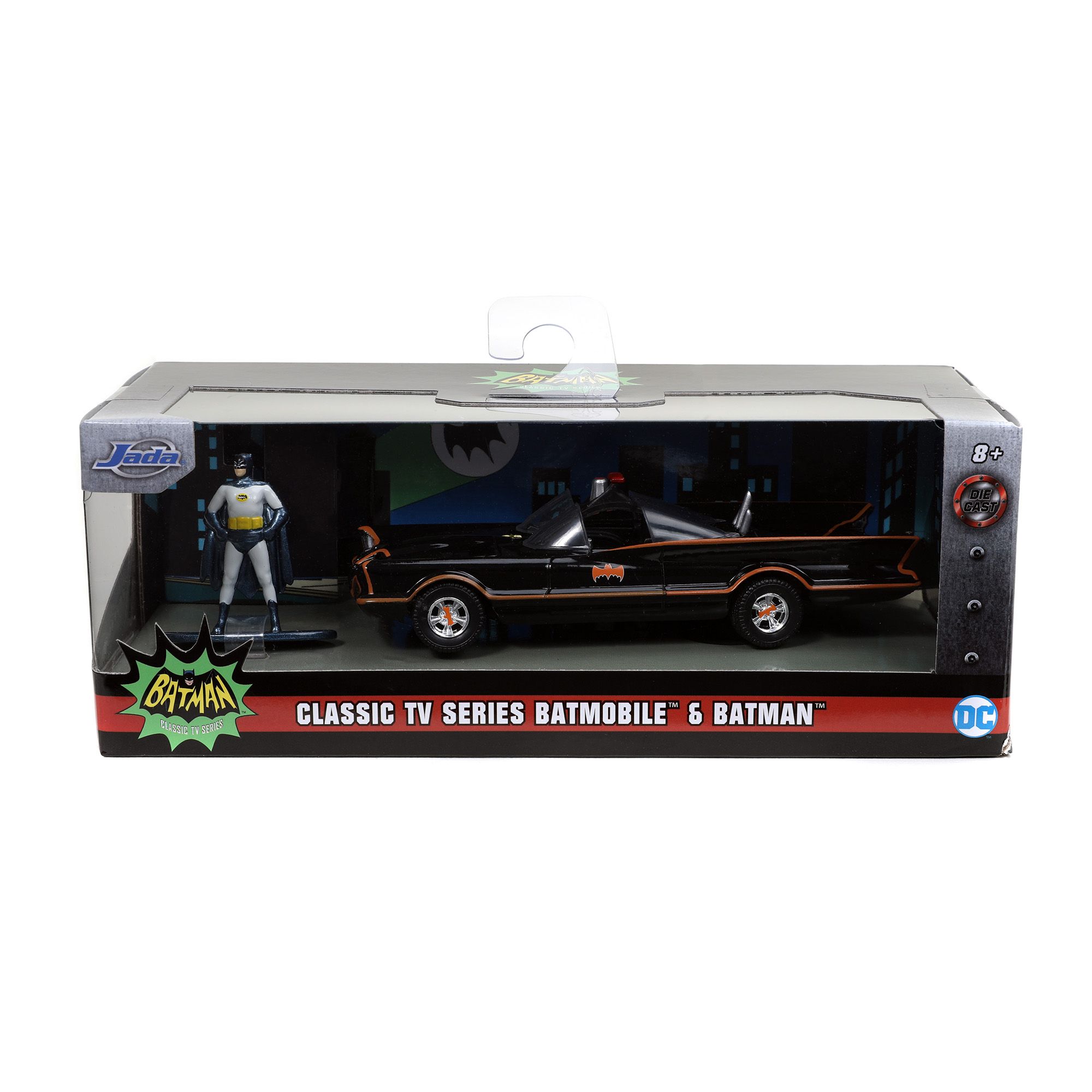 Đồ Chơi Xe Mô Hình JADA TOYS DC Comics Batman 1966 Classic TV Series Batmobile & Batman Figure 1:32 Diecast Toys 31703