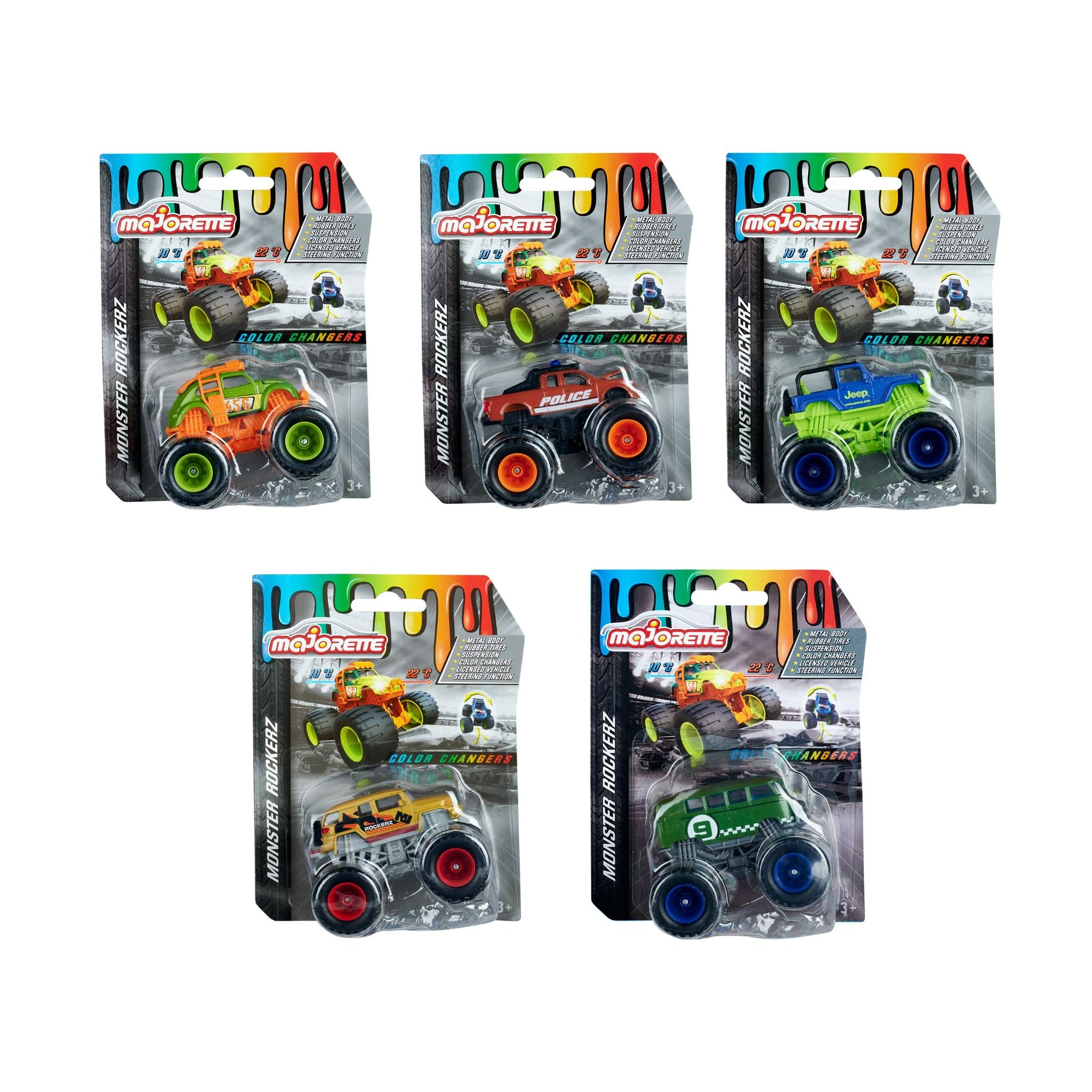 212057257 Xe Mô Hình Vượt Địa Hình MAJORETTE Monster Rockerz Color Changers