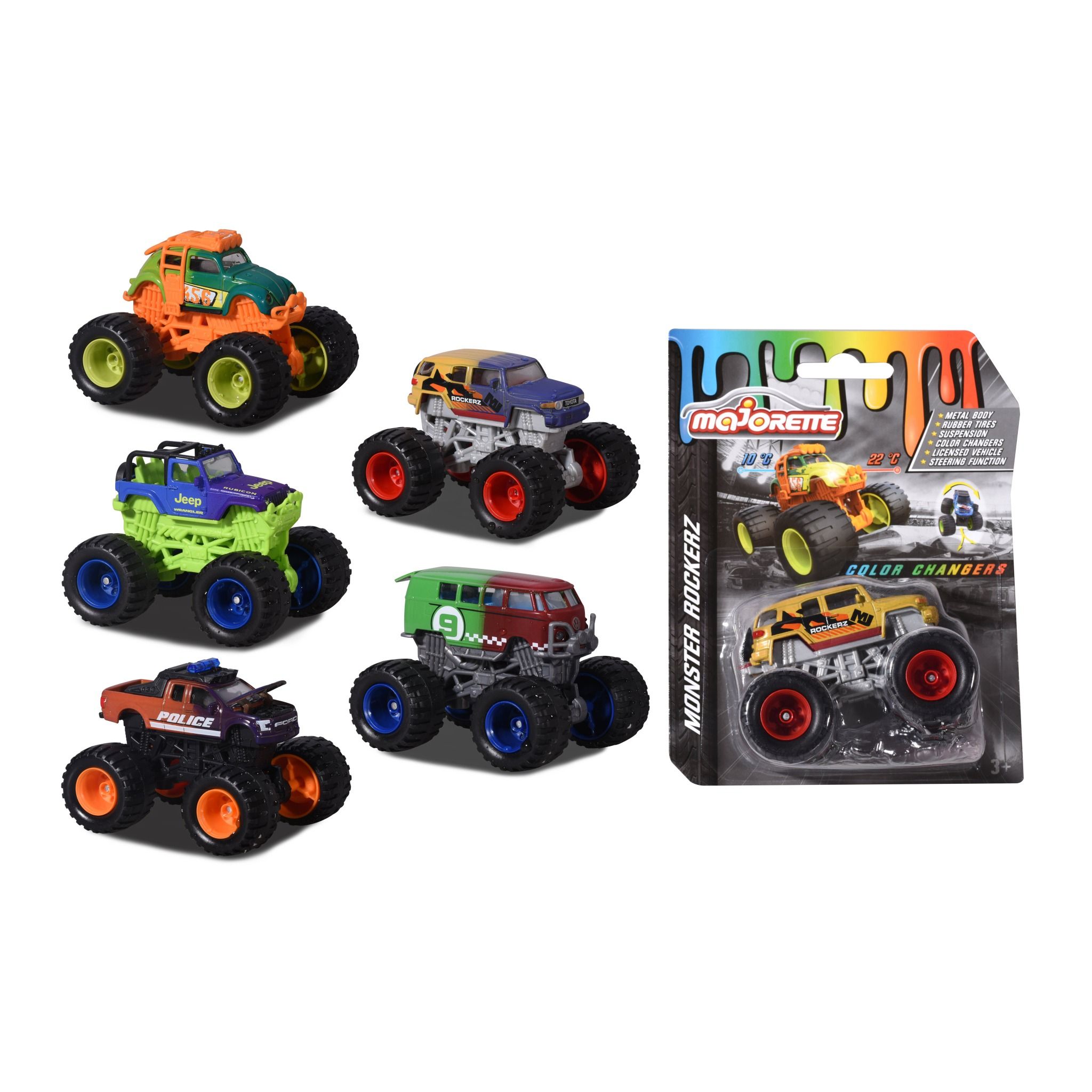 212057257 Xe Mô Hình Vượt Địa Hình MAJORETTE Monster Rockerz Color Changers