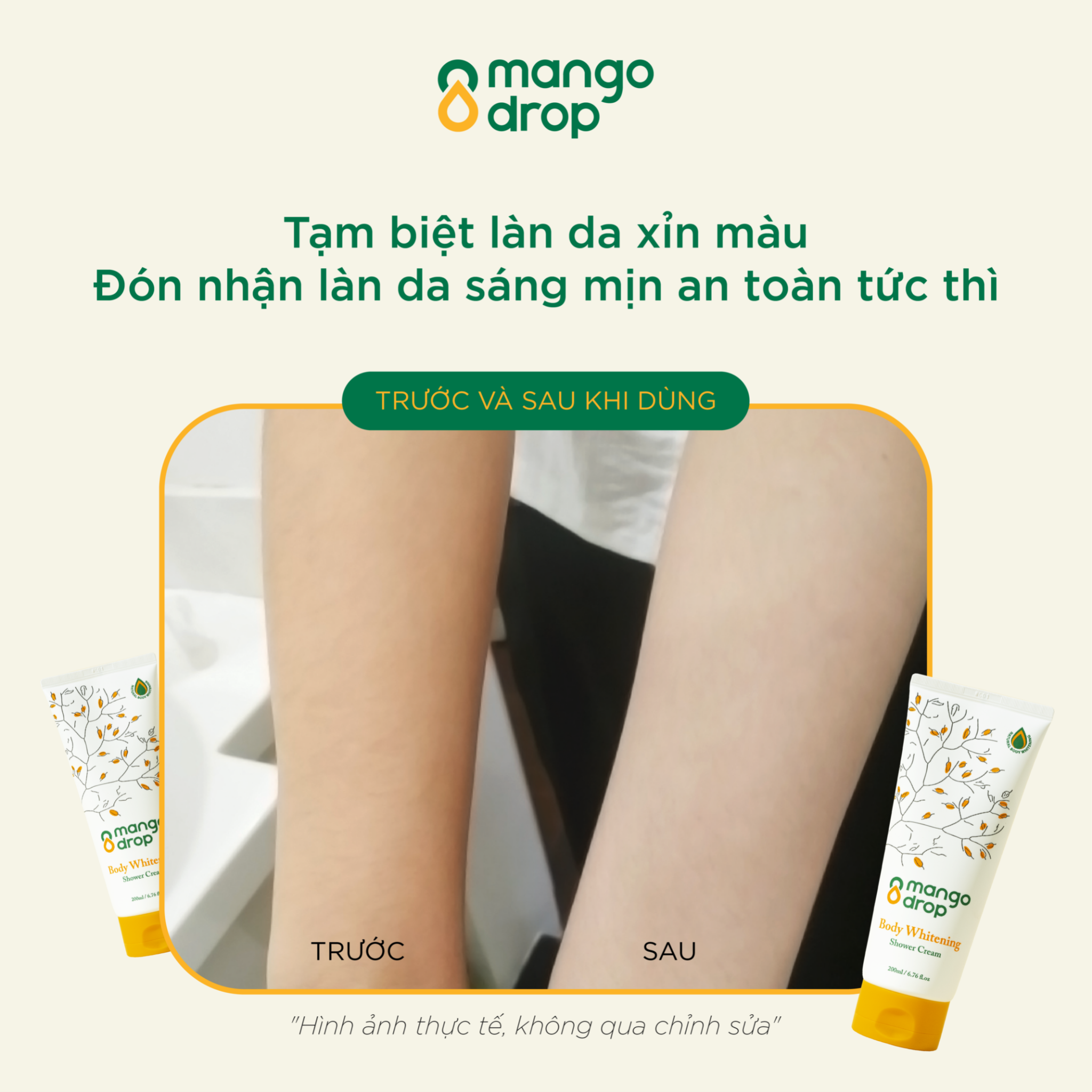  Kem Tắm Trắng Mango Drop Làm Trắng Body Mango drop Body Whitening Shower Cream 200ml 