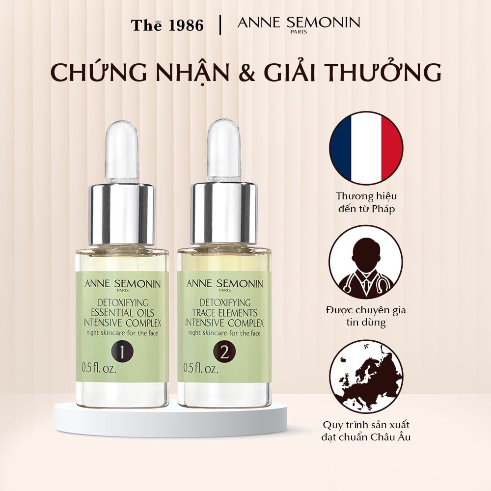  Combo 2 Lọ Serum Phức hợp Anne Semonin chăm sóc da Detoxifying Intensive Complex 15ml 