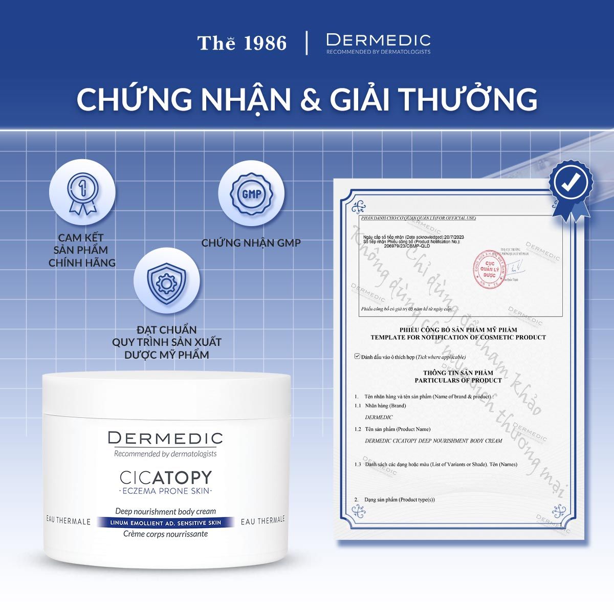  Kem Dưỡng Ẩm Toàn Thân Dermedic Cicatopy Deep Nourishment Body Cream 225ml 