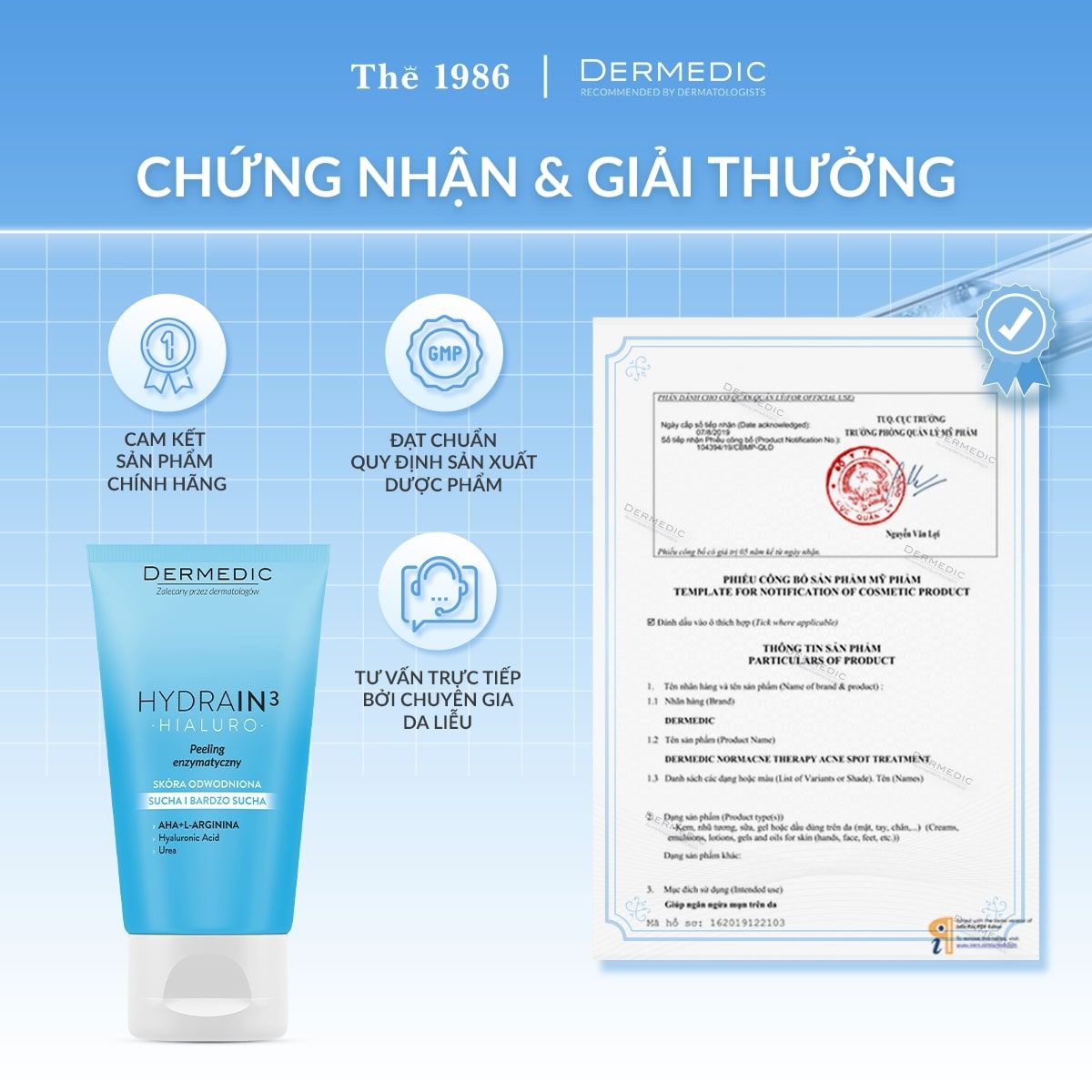  Tẩy tế bào chết sinh học dành cho da khô và da mất nước - HYDRAIN3 HIALURO Enzyme Peeling 50g 