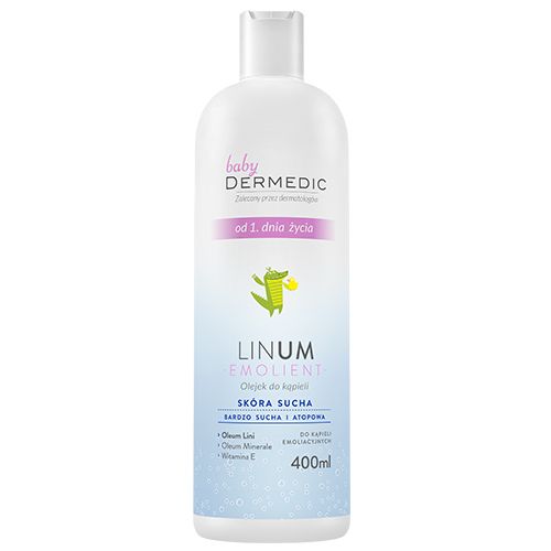 Sữa tắm làm sạch da cho trẻ da khô và bị vảy nến - EMOLIENT LINUM BABY Bath Oil From The 1st Day Of Life