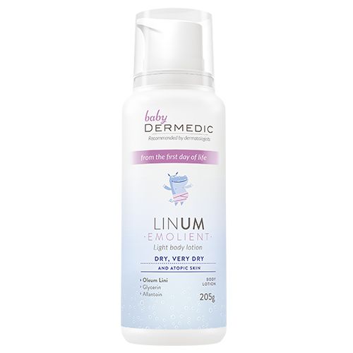 Lotion dưỡng ẩm làm mềm da của bé - EMOLIENT LINUM BABY Light Body Lotion From The 1st Day Of Life