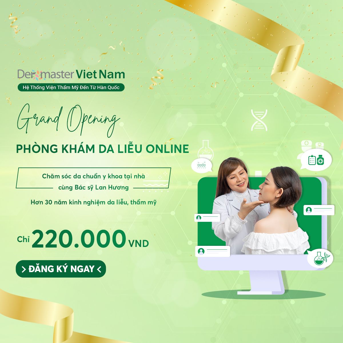 Coupon dịch vụ Phòng khám Online Dermaster