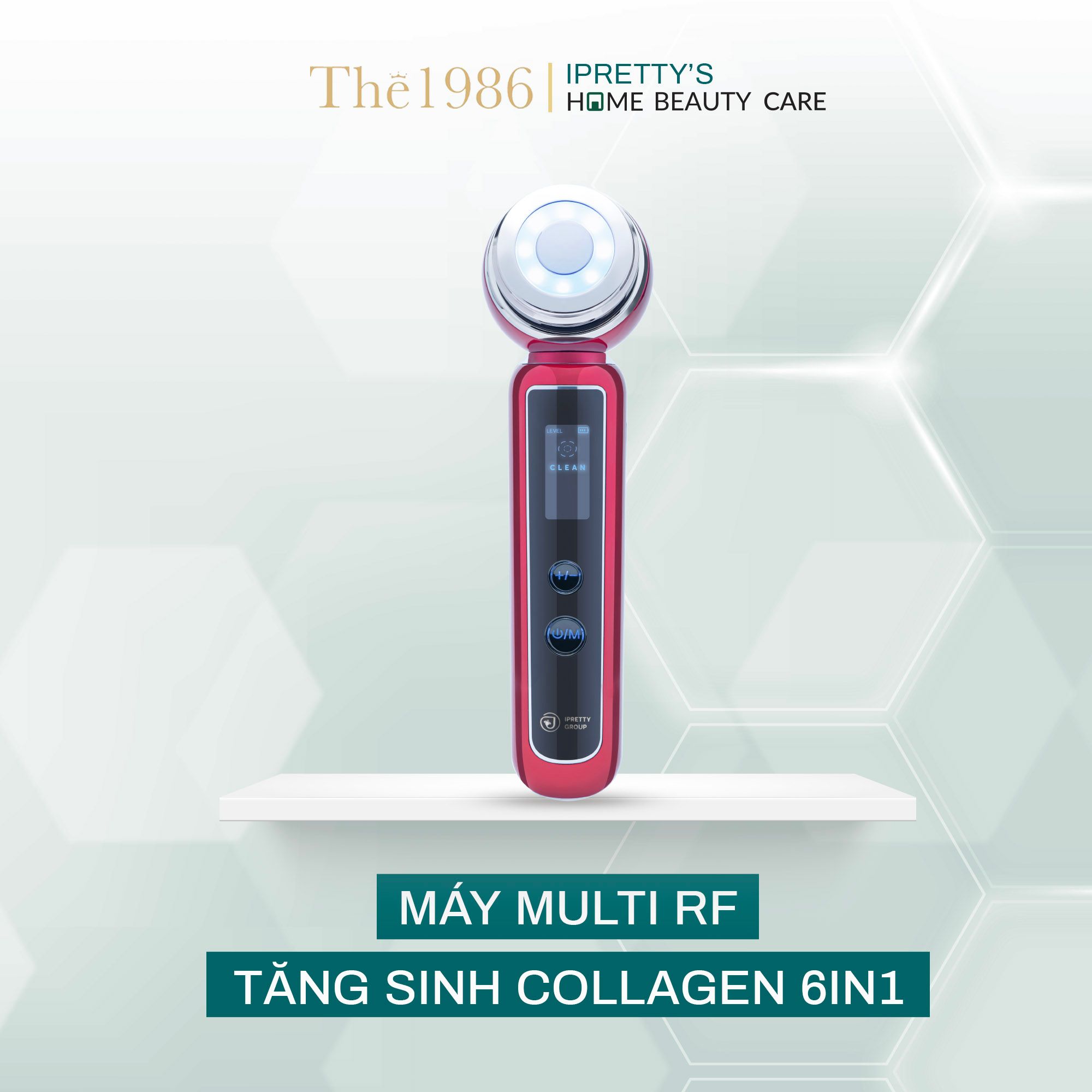 Máy tăng sinh collagen tự nhiên Ipretty’s Home Beauty Care Multi RF 6IN1 