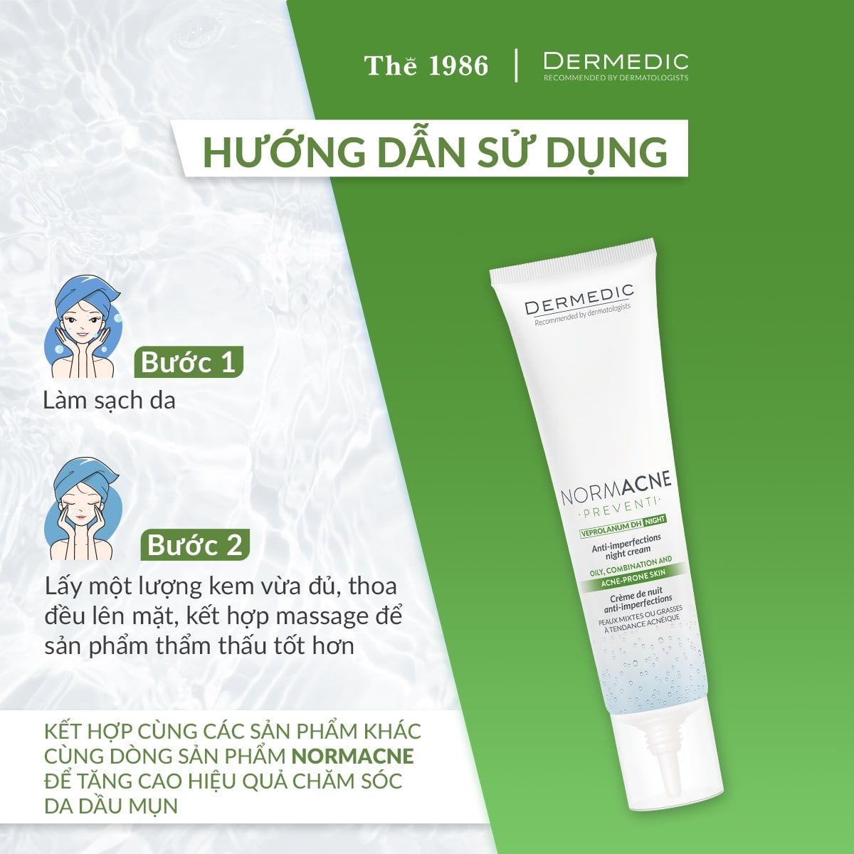  Kem Dưỡng Dermedic Cho Da Dầu Mụn Normacne Anti-Imperfections Night Cream 40ml 