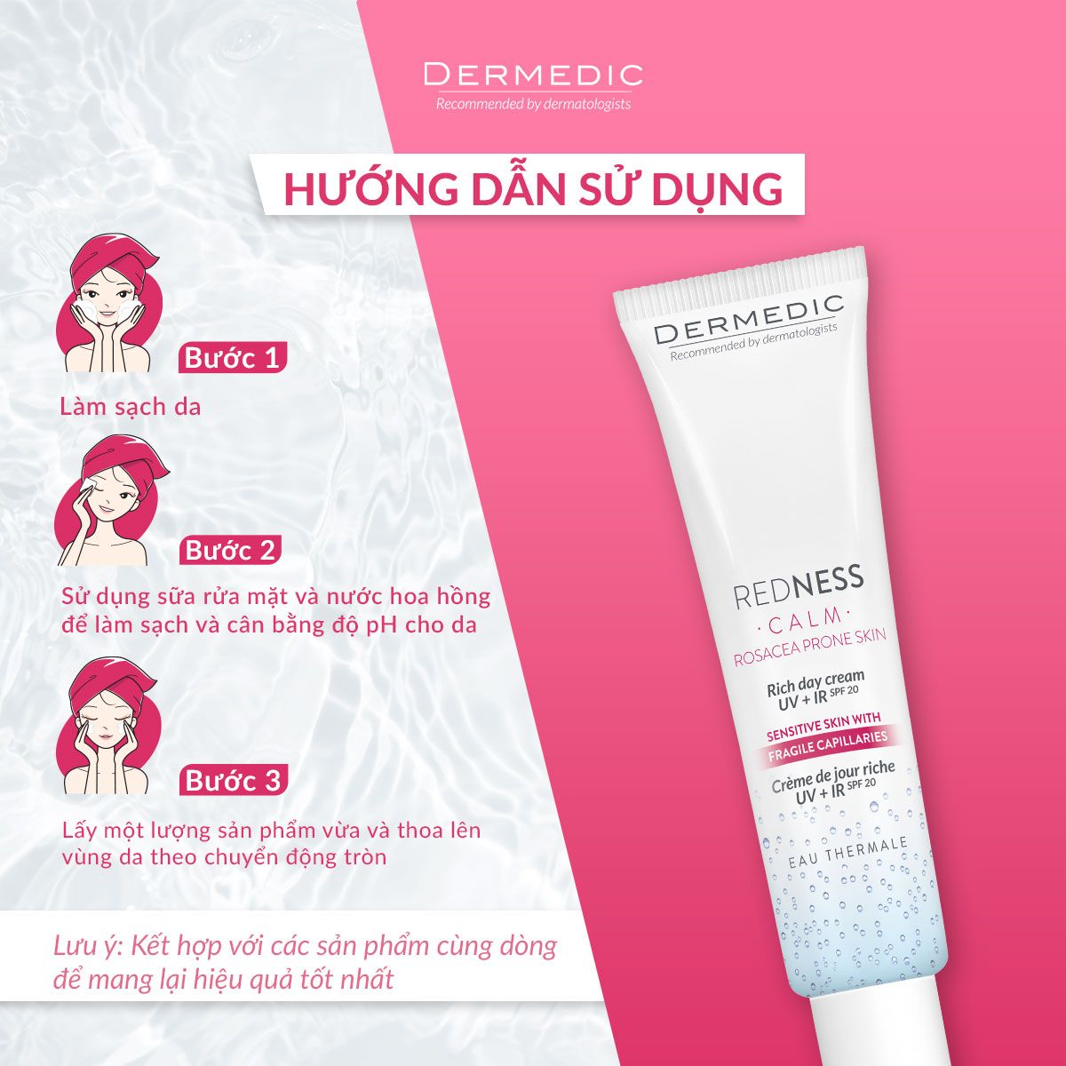  Kem Dưỡng Ban Ngày Phục Hồi Da Nhạy Cảm, Mẩn Đỏ Dermedic Redness Rich Day Cream UV + IR SPF20 40ml 