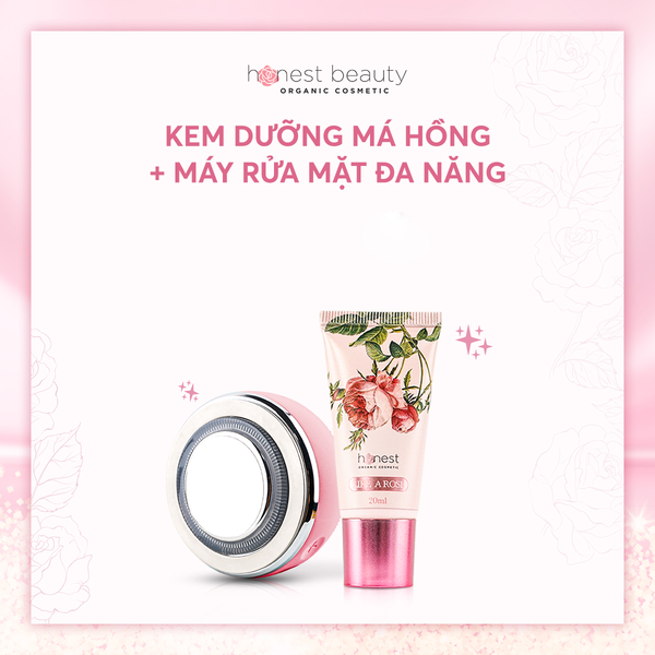  Combo kem dưỡng má hồng tự nhiên Honest Beauty và máy rửa mặt massage Honest 