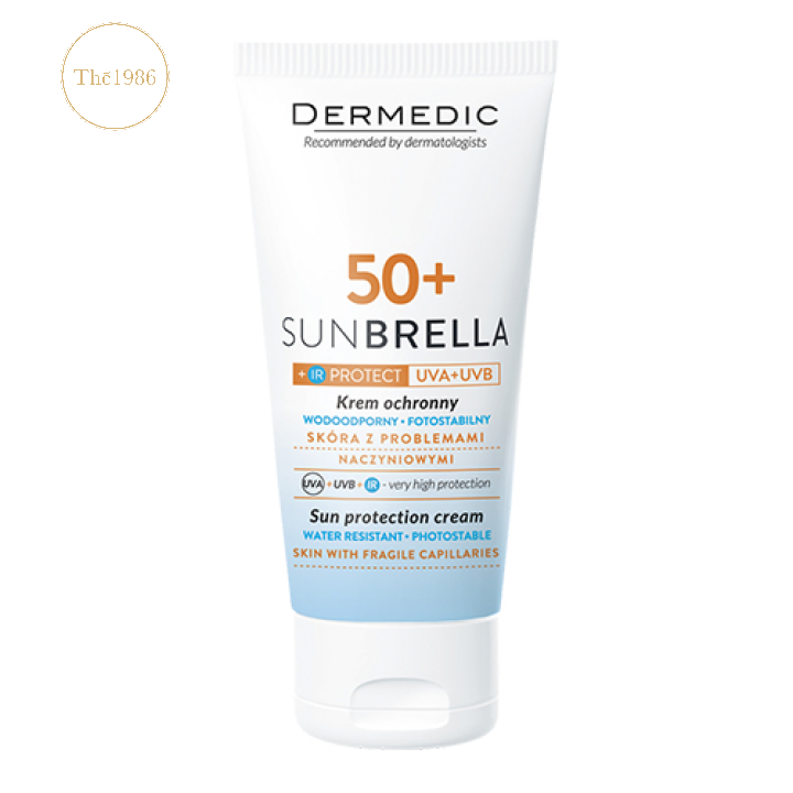 Kem chống nắng cho da nhiễm corticoid SUNBRELLA SPF50+ Sun Protection Cream Skin With Fragile Capillaries Dermedic