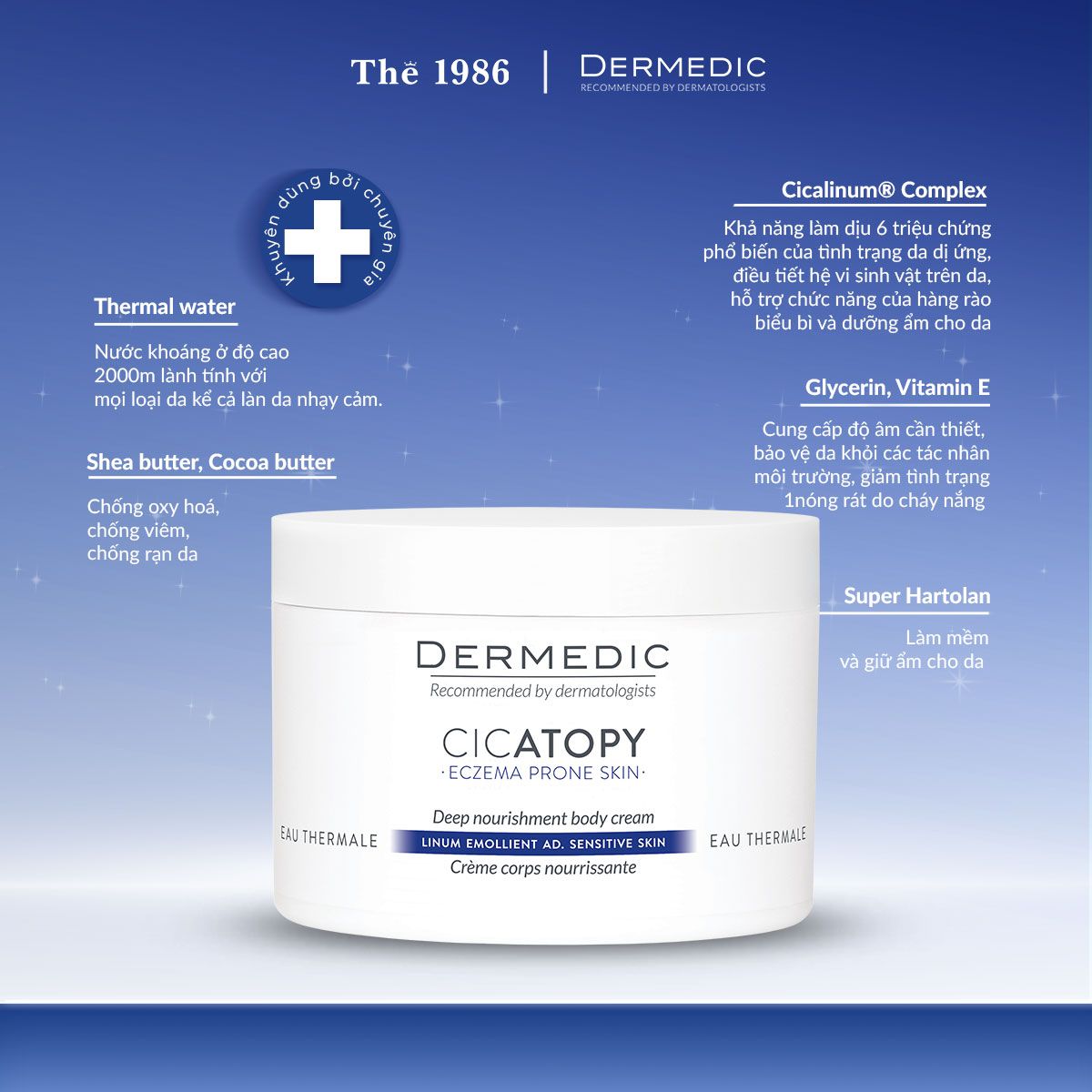  Kem Dưỡng Ẩm Toàn Thân Dermedic Cicatopy Deep Nourishment Body Cream 225ml 