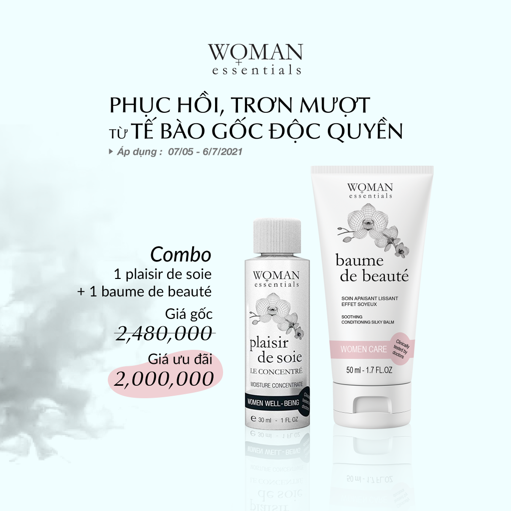 COMBO Dầu dưỡng ẩm vùng kín Plaisir De Soie + Kem phục hồi và tái tạo vùng kín Baume De Beauté