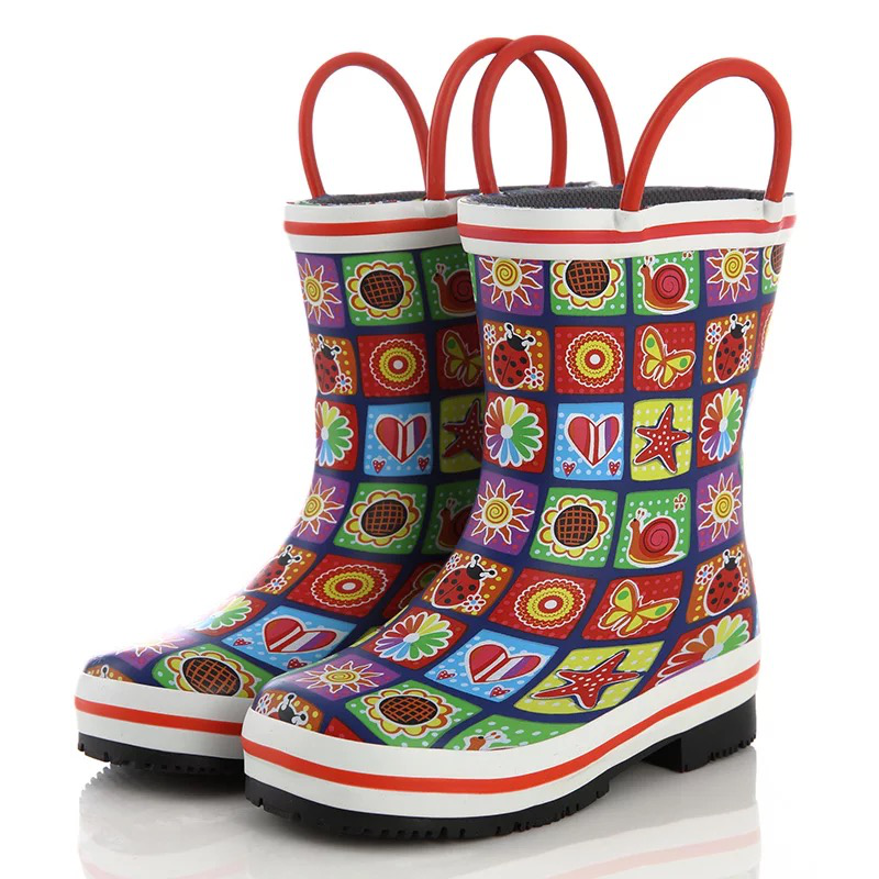 Ủng cao su hình hoa sắc màu - Rubber boots for children - SB021
